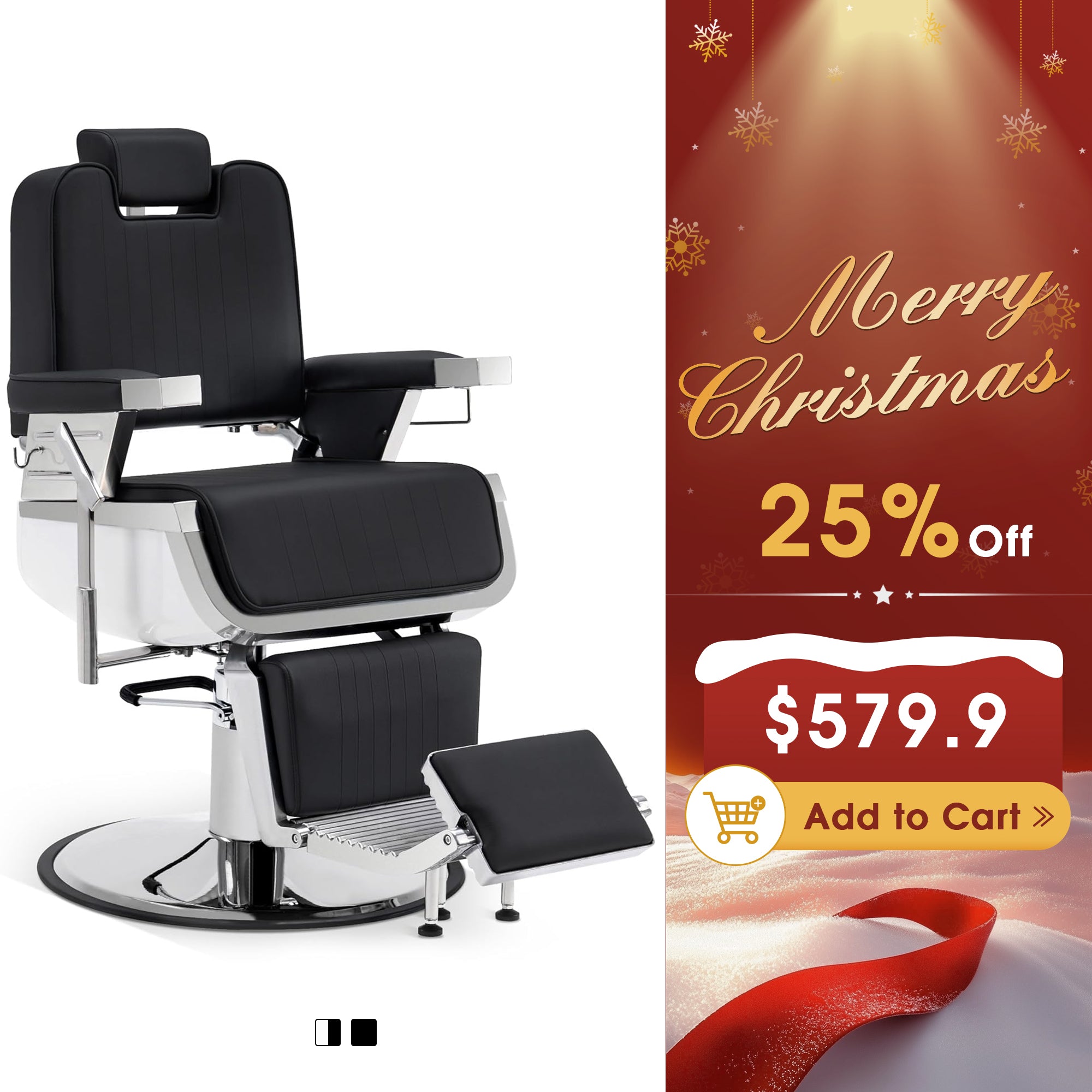 BarberPub All Purpose Barber Chair, Reclining Hydraulic Salon Chair with Headrest 3819