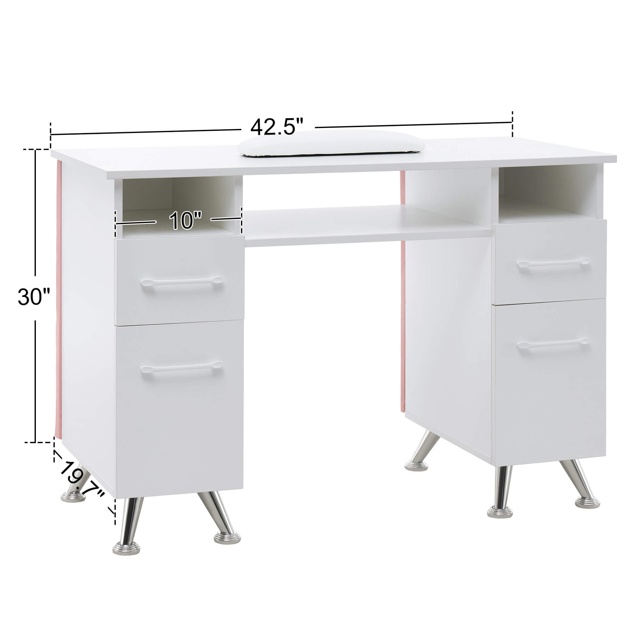 BarberPub Acetone Resistant Manicure Table Nail Equipment for Storage 2671
