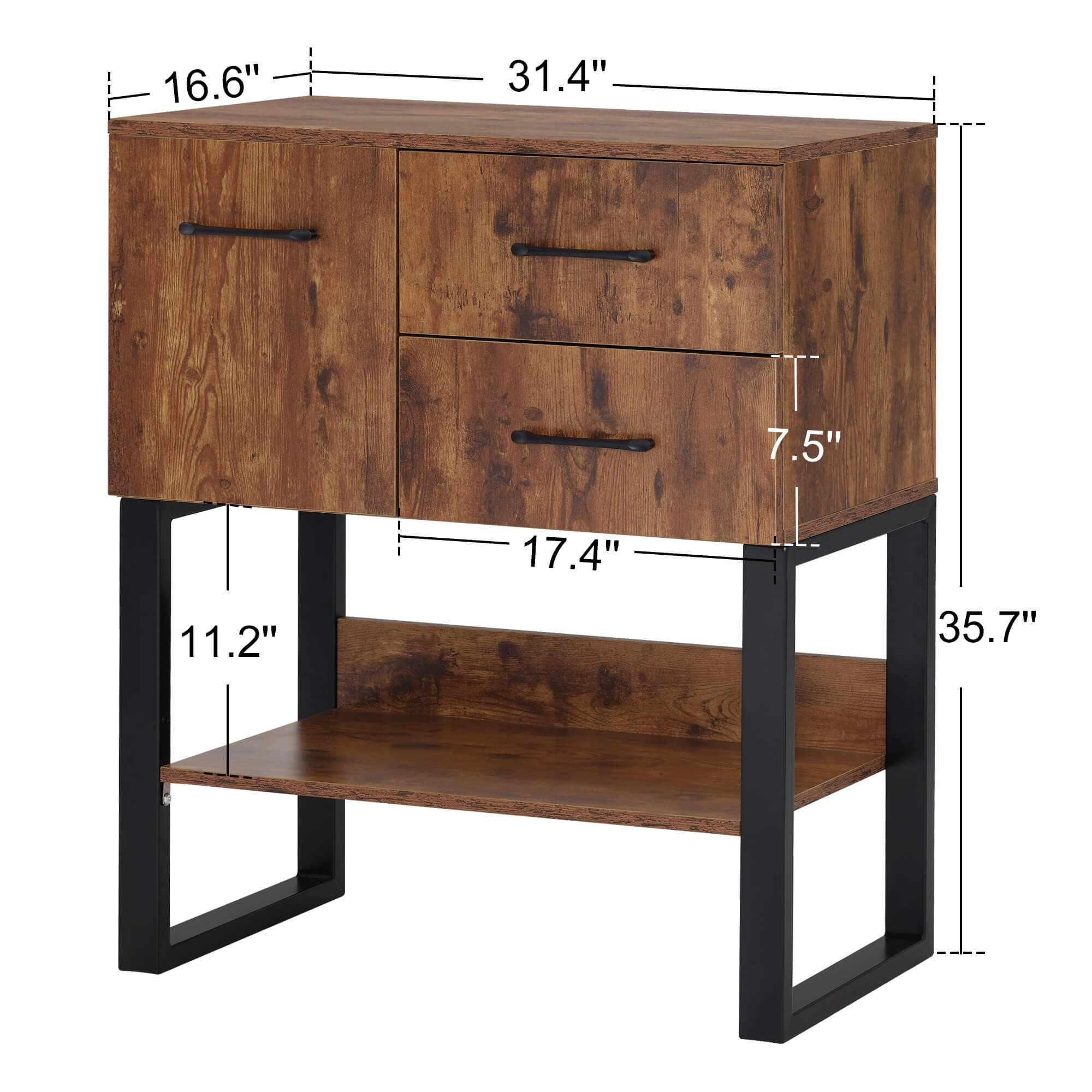BarberPub Barber Station Wall Mount Storage Cabinet Bathroom Dresser with Shelf 3185