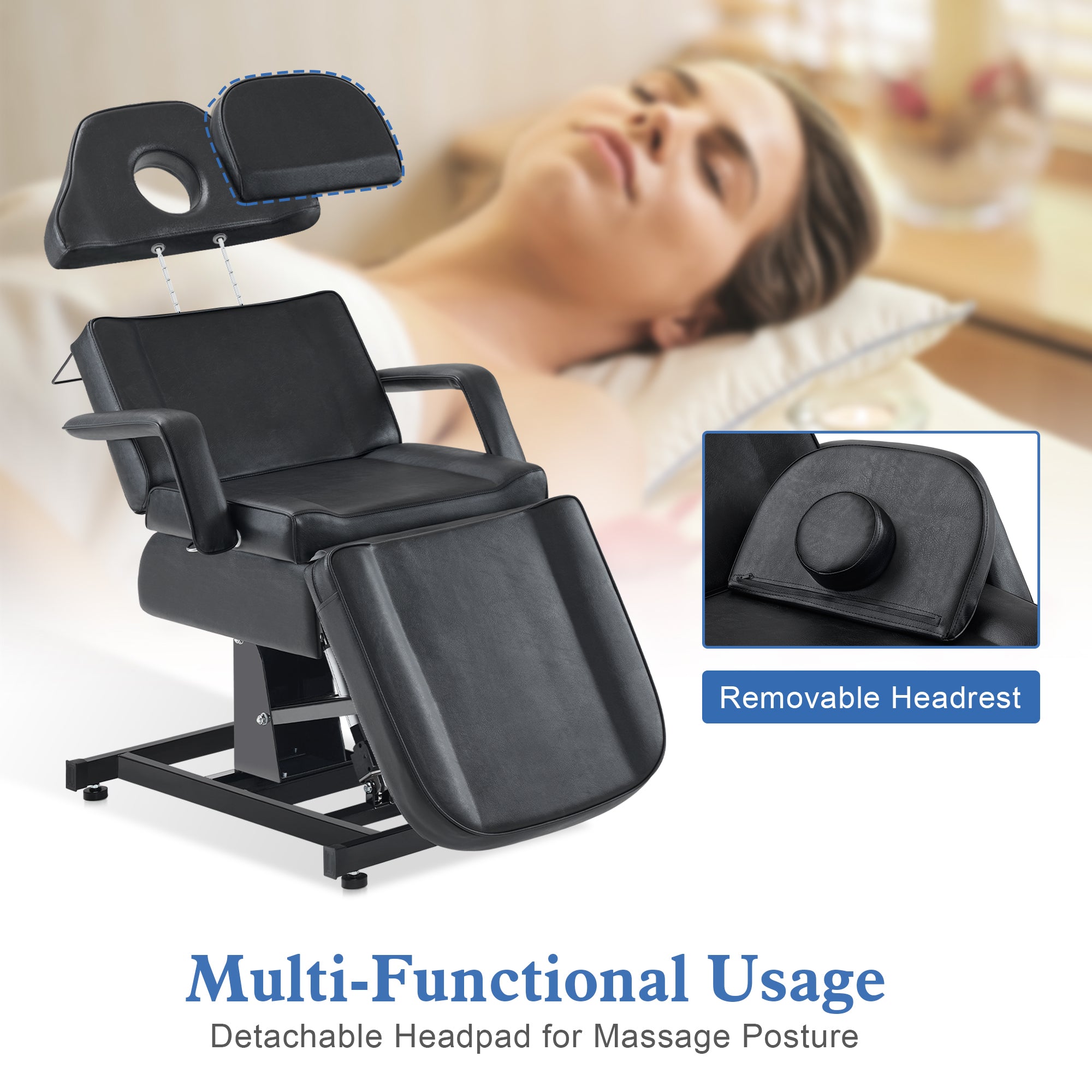 Electric Beauty Bed with 3 Motors, Tattoo Facial Bed for Esthetician , Massage Table for Client 2751