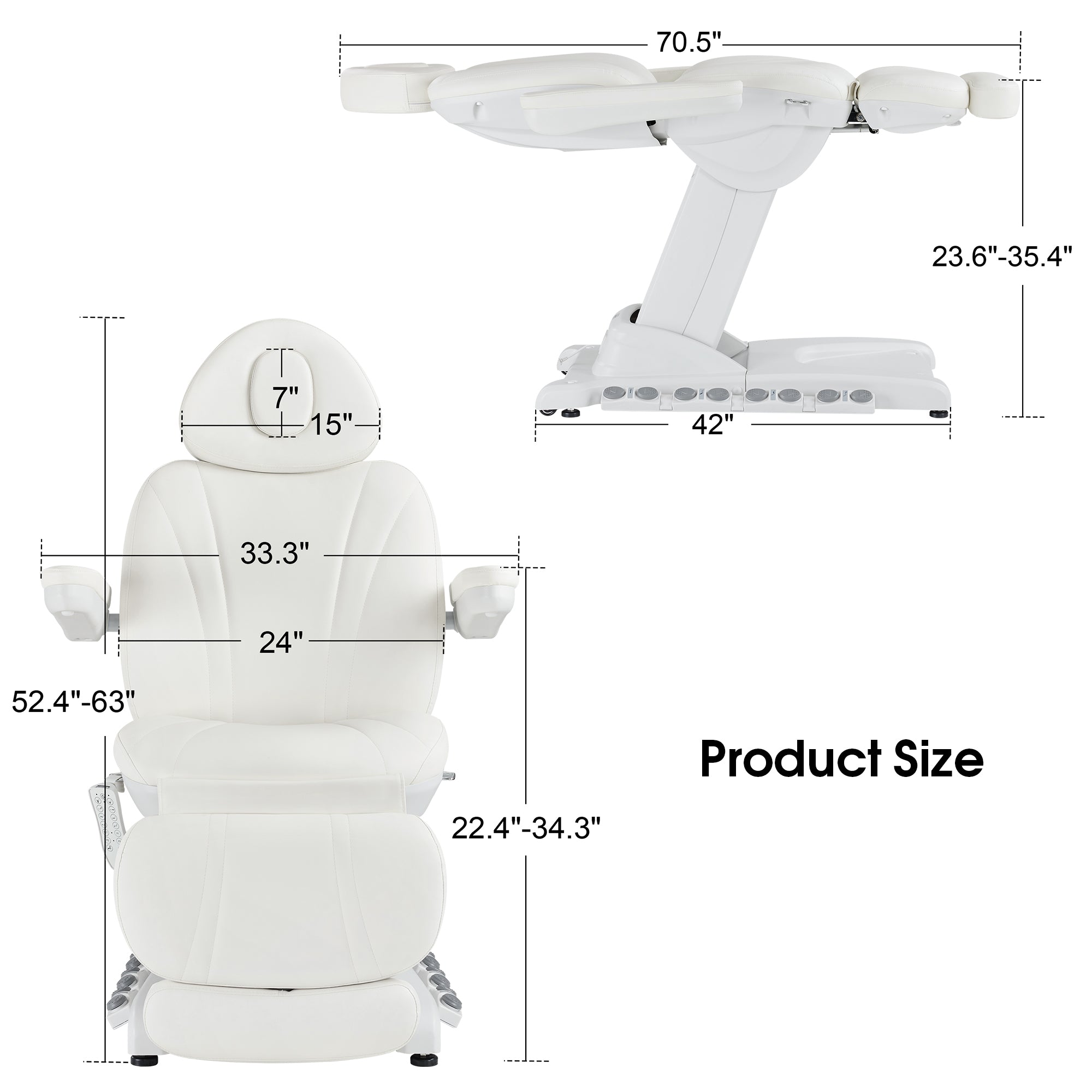 4-Motor Electric Facial Spa Bed with Hand & Foot Control, PU Leather Esthetician Adjustable Massage Table, 440 lbs Capacity 2119