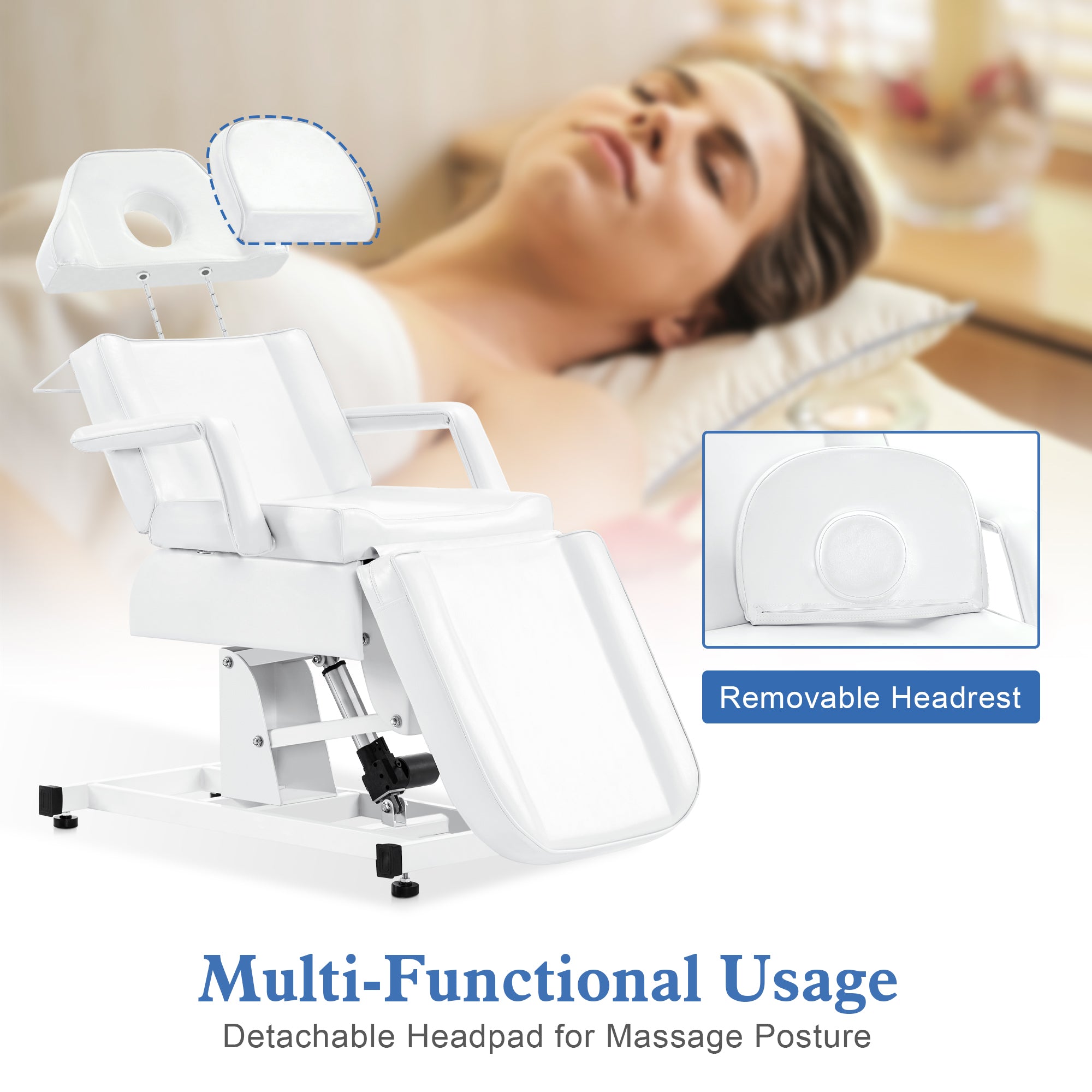 Electric Beauty Bed with 3 Motors, Tattoo Facial Bed for Esthetician , Massage Table for Client LW51