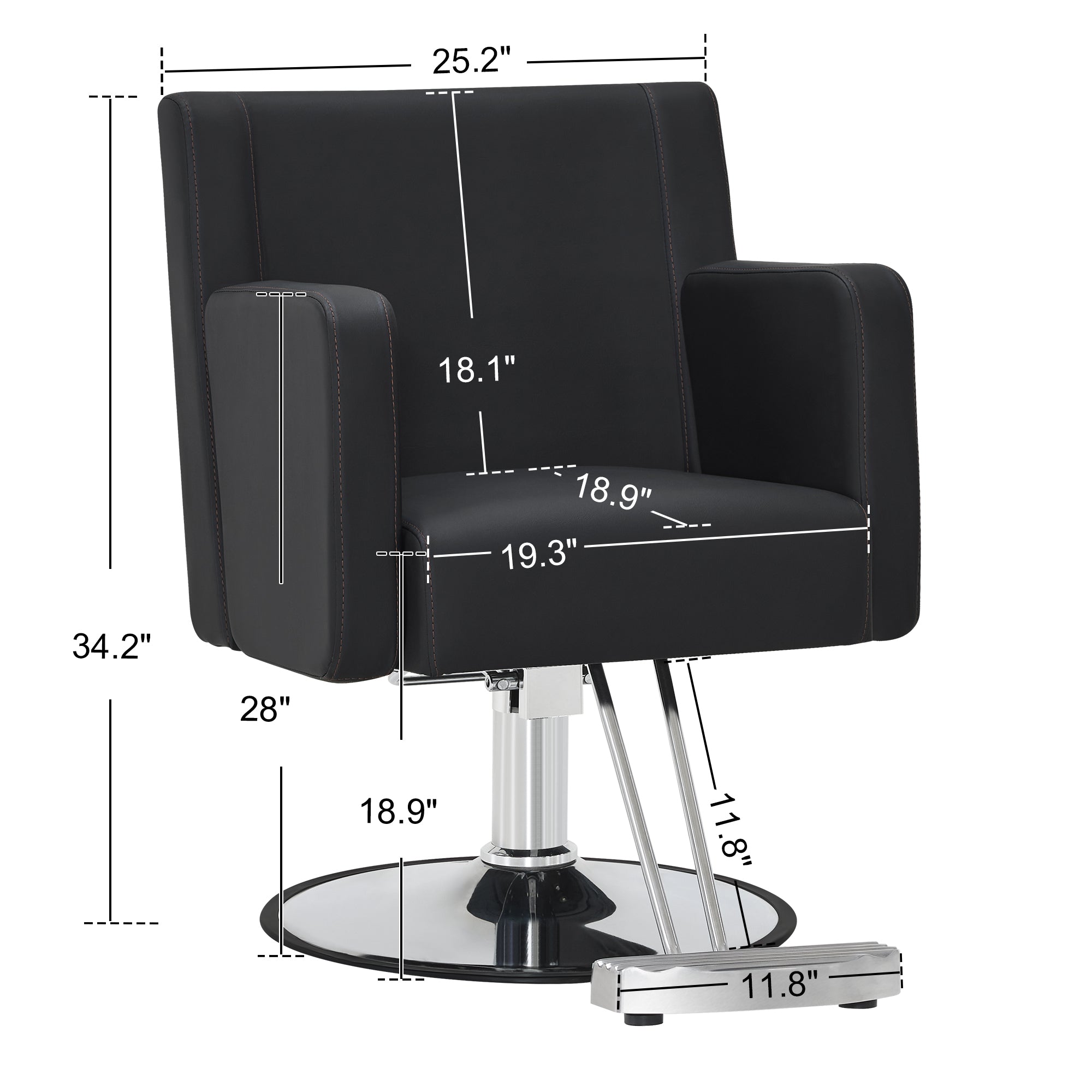 BarberPub Salon Chair for Hair Stylist, Hydraulic Barber Chair for Home Salon 9446