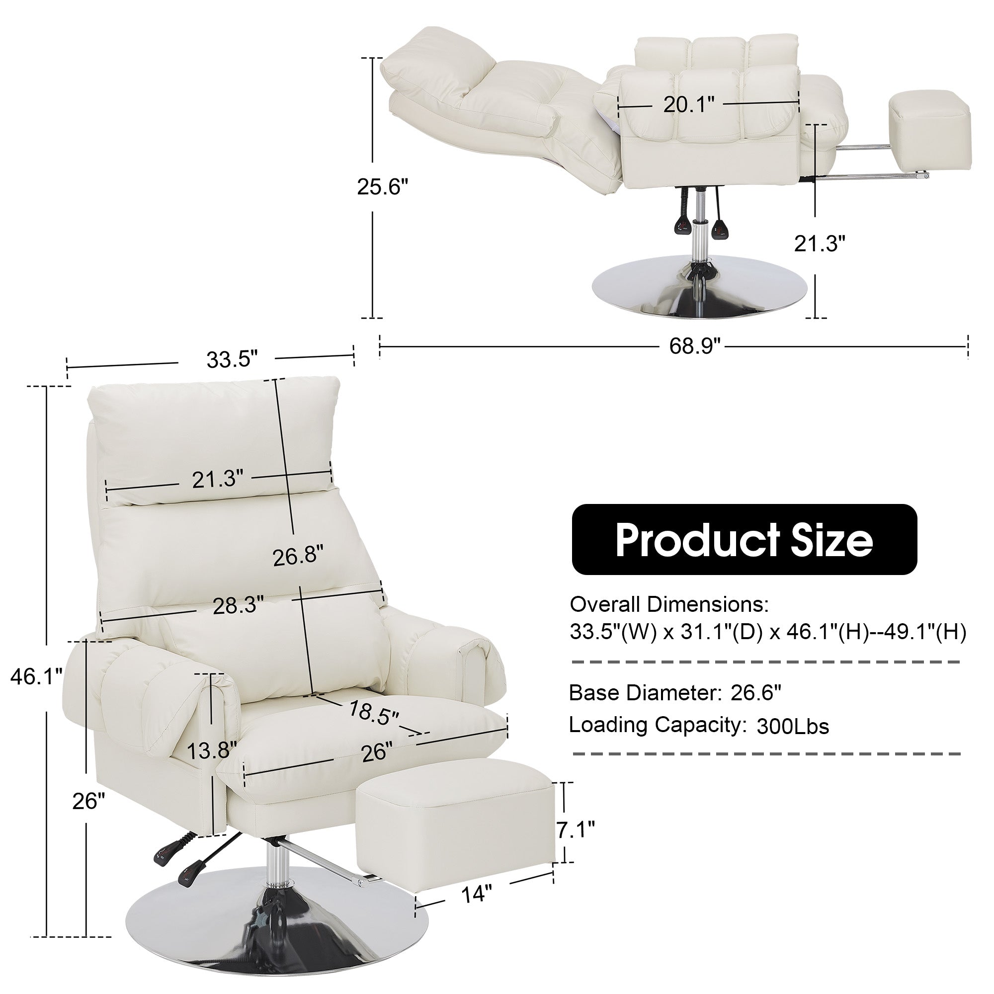 BarberPub Beauty Salon Chair, Adjustable Height, Reclining Esthetician Chair for Facial, Eyelash Extension, Tattoo – Model 8105/8129