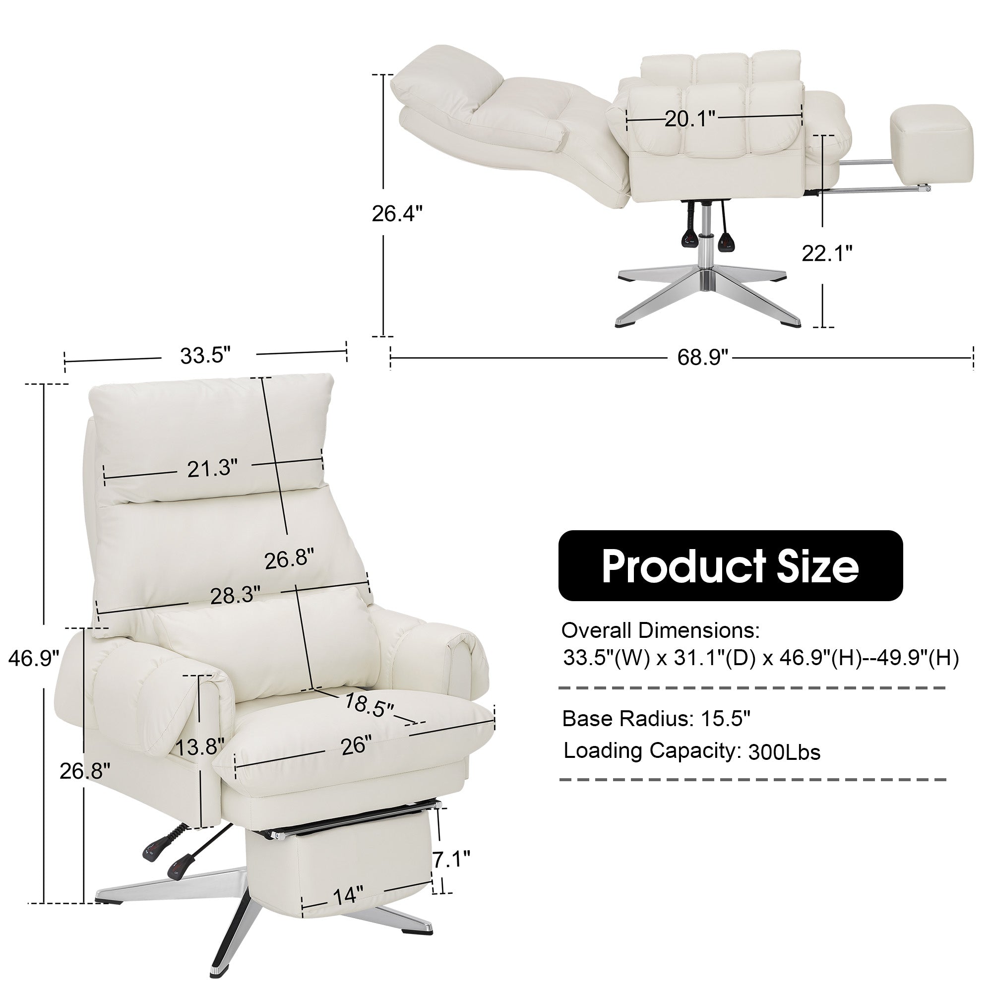 BarberPub Beauty Salon Chair, Adjustable Height, Reclining Esthetician Chair for Facial, Eyelash Extension, Tattoo – Model 8105/8129