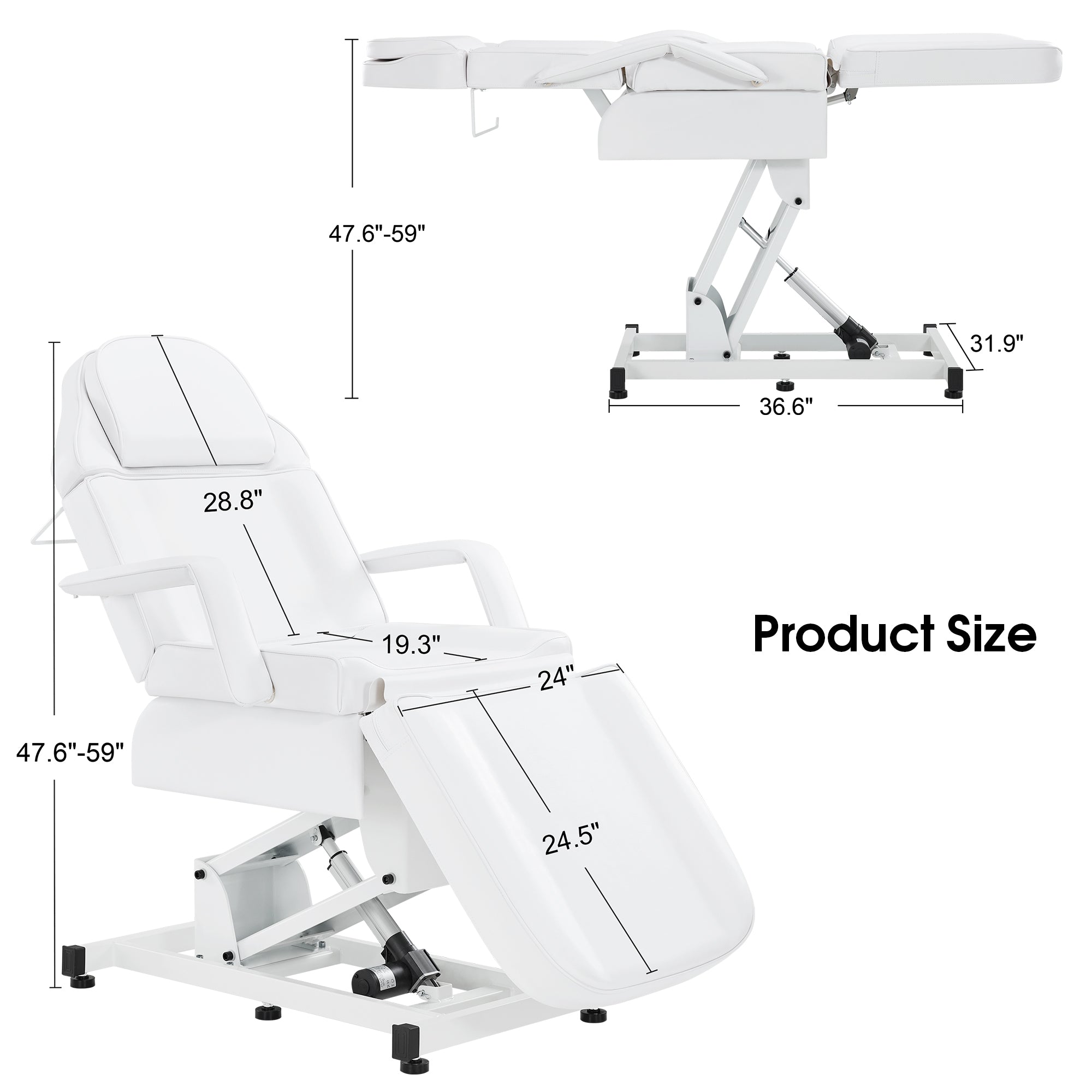 Electric Beauty Bed with 3 Motors, Tattoo Facial Bed for Esthetician , Massage Table for Client N2751