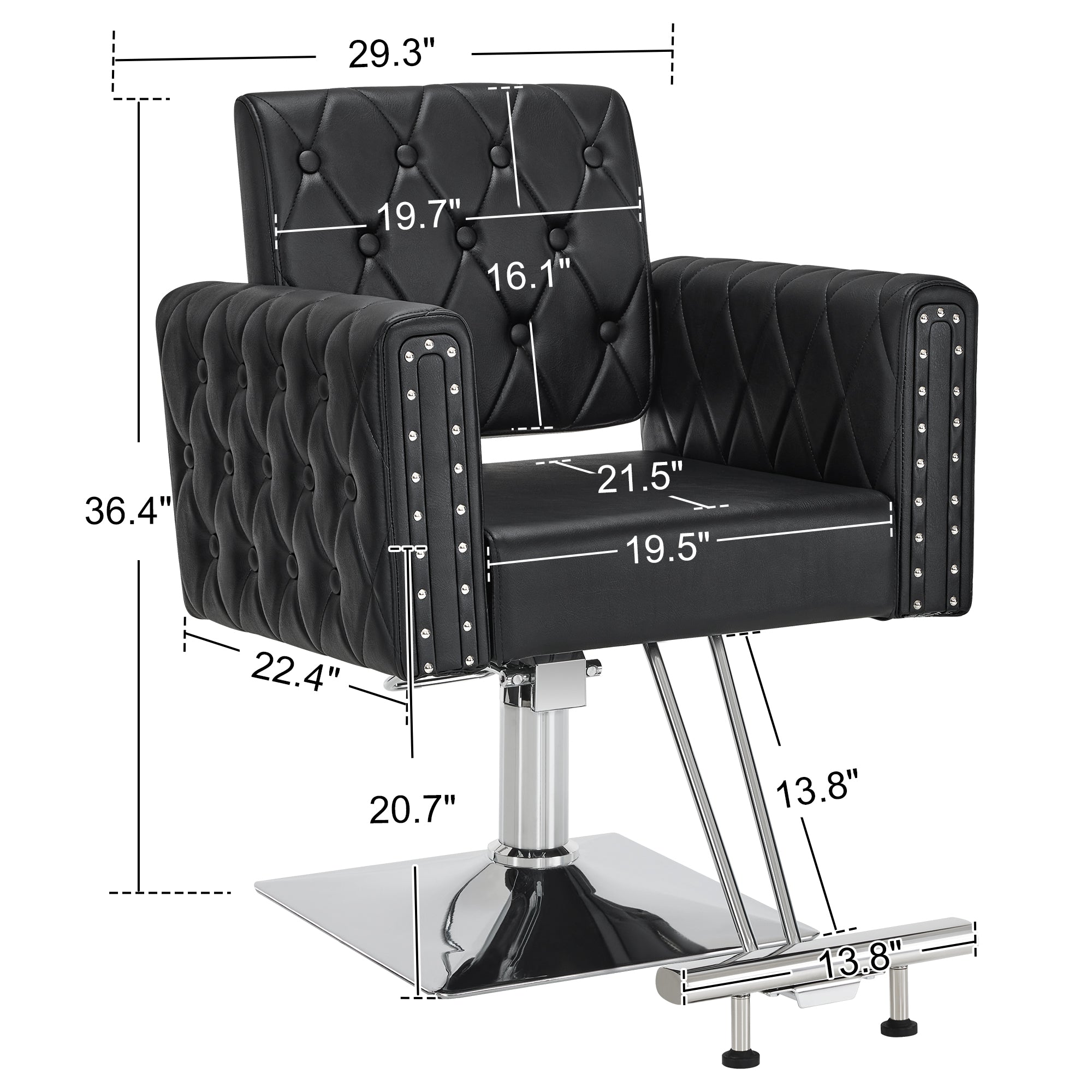 BarberPub Classic Hydraulic Styling Chair for Professionals, Barber Salon Chair 8819