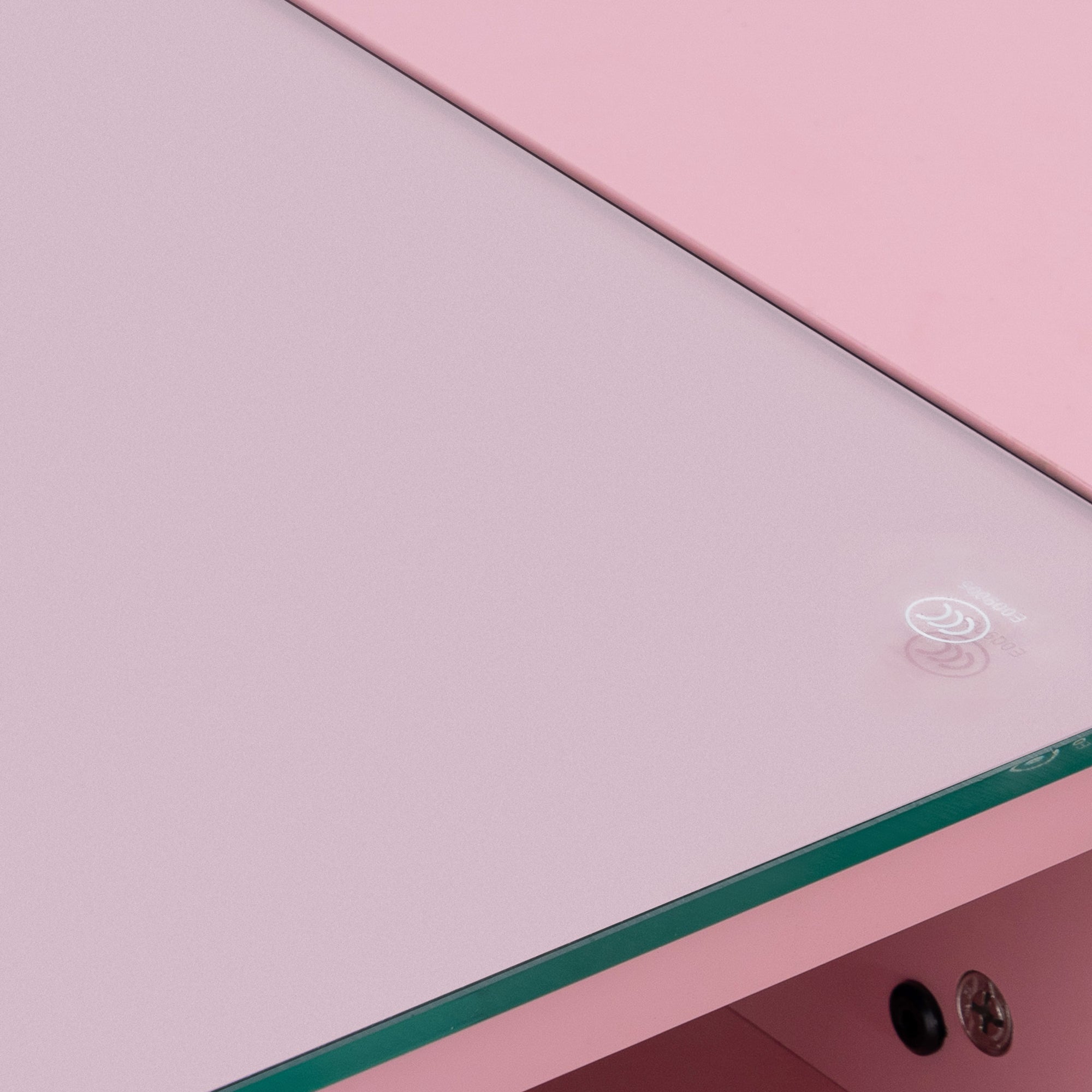 Glass Top Manicure Table With Open Shelves, Nail Tech Desk with Storage Drawers 2673