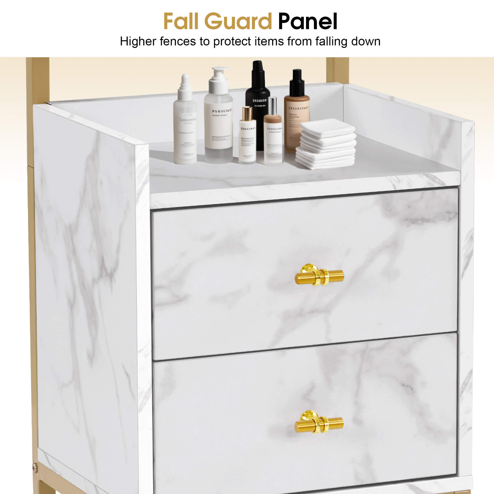 Beauty Salon Trolley with Tool Holders & Wheels, SPA Barber Rolling Cart with Metal Frame 2084