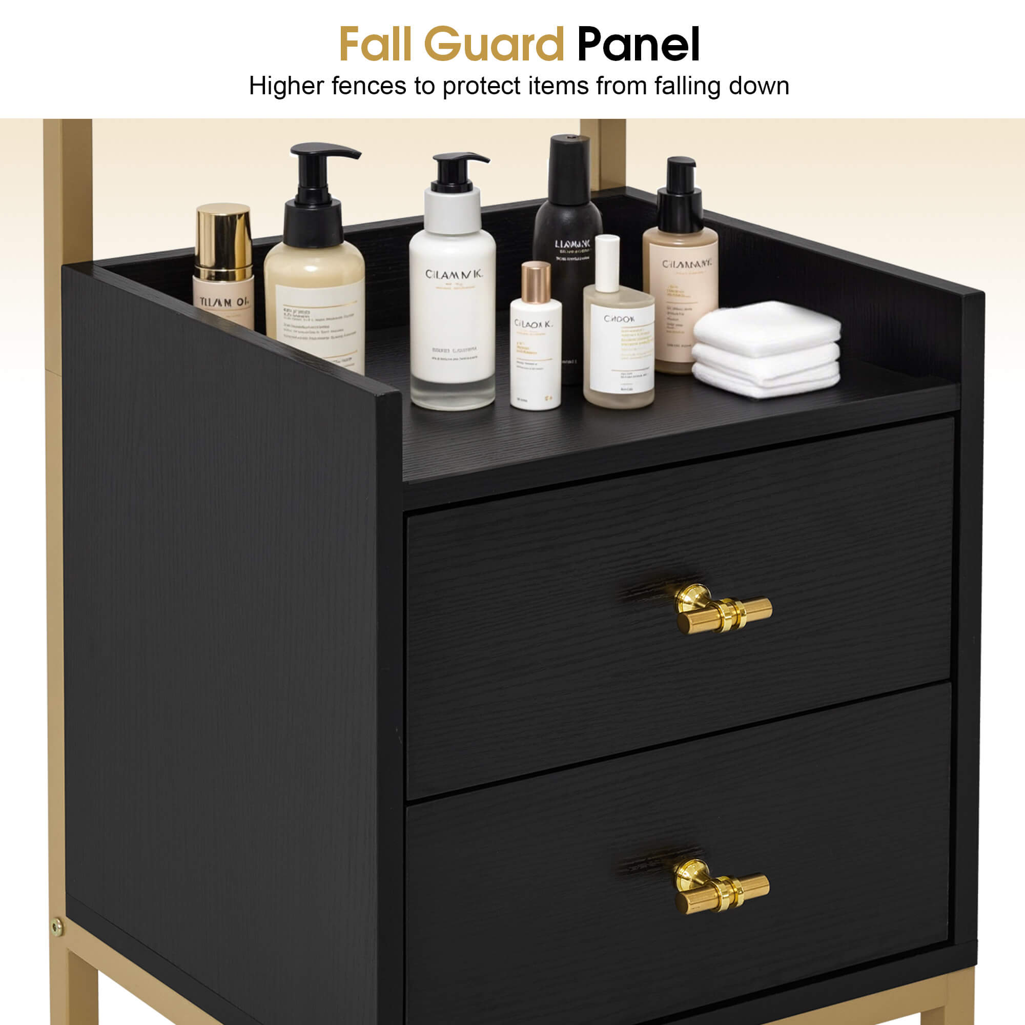 Beauty Salon Trolley with Tool Holders & Wheels, SPA Barber Rolling Cart with Metal Frame 2084