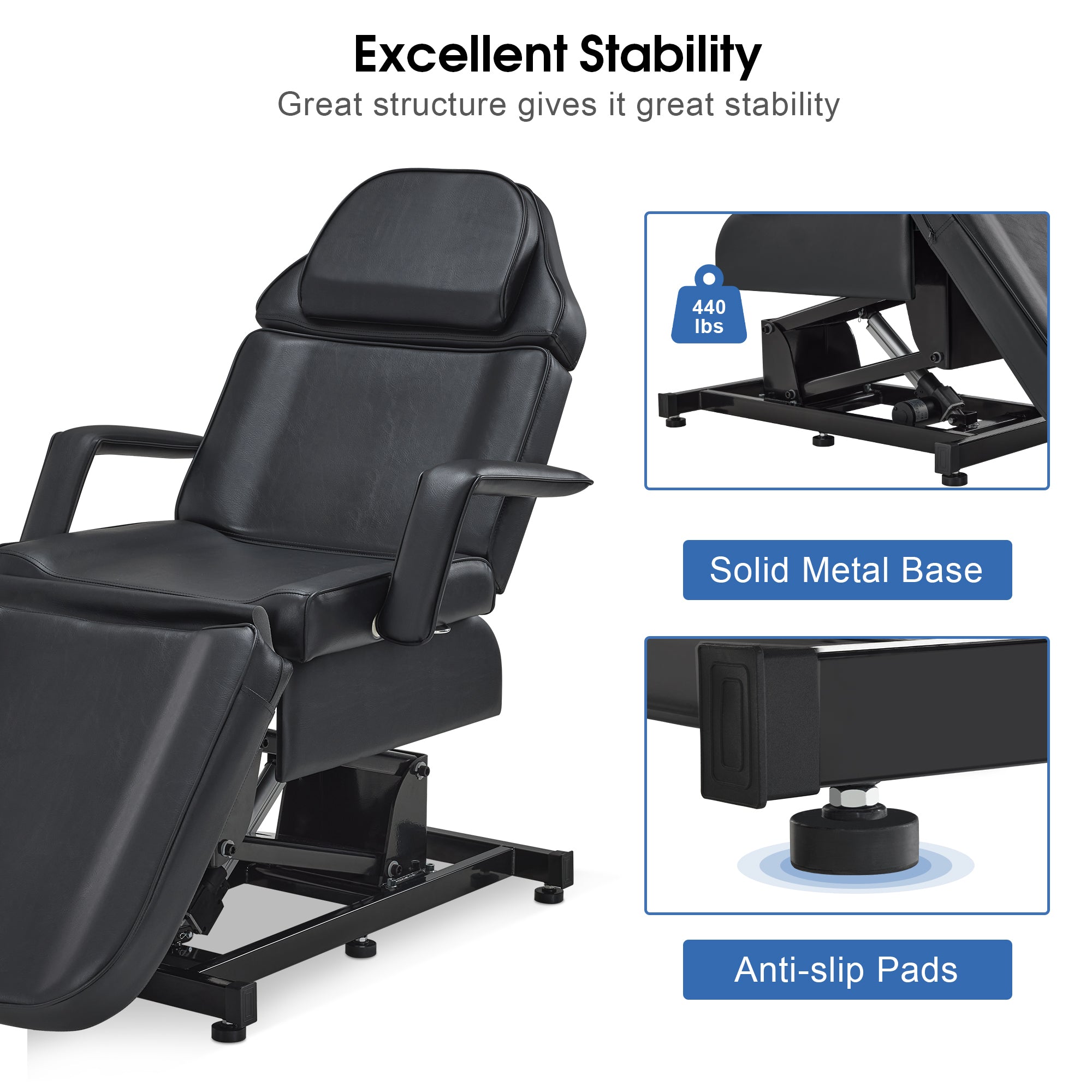 Electric Beauty Bed with 3 Motors, Tattoo Facial Bed for Esthetician , Massage Table for Client N2751