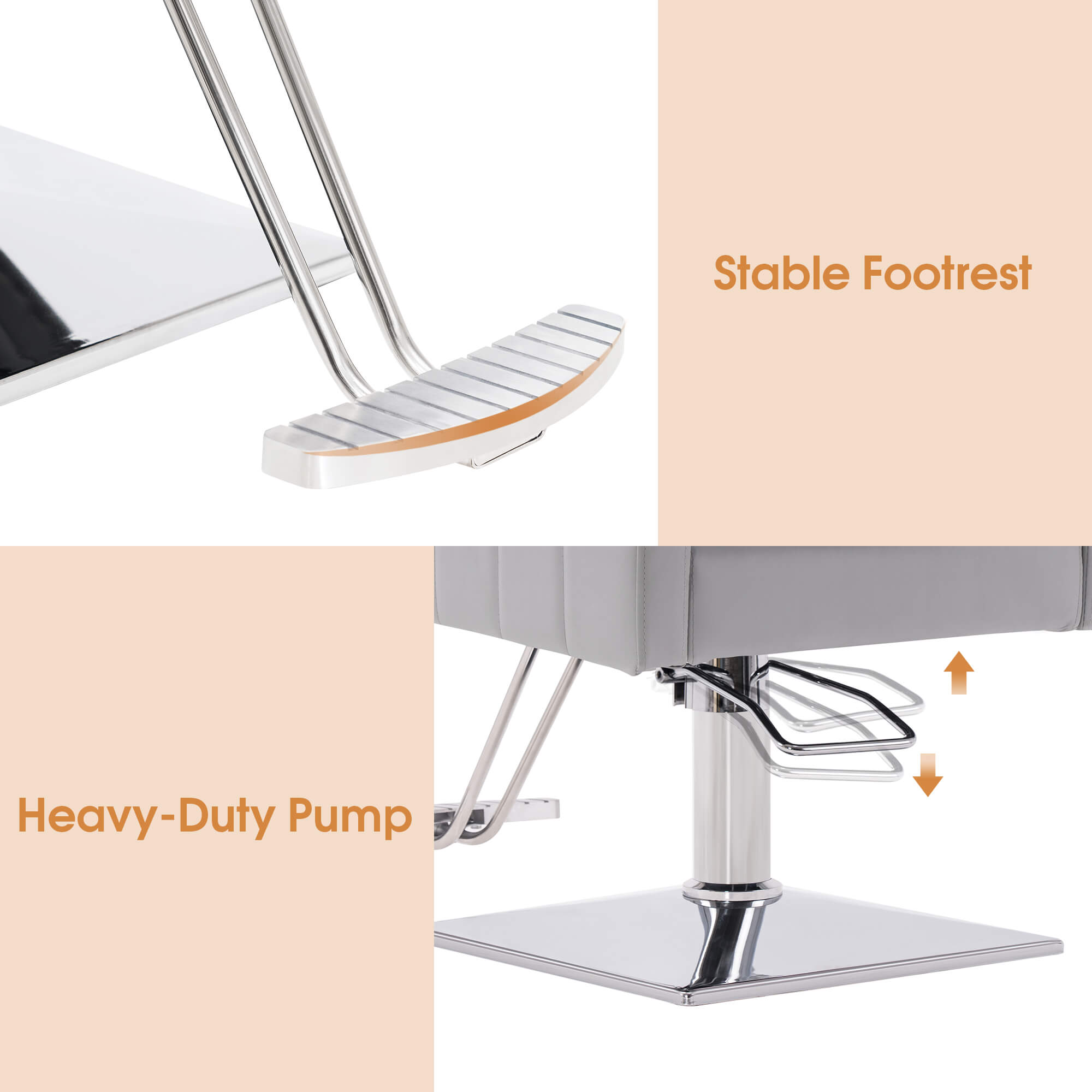 Salon Chair 8821 & Anti-Fatigue Mat 0040 Set - Professional Hydraulic Salon Chair with Ergonomic 0.5" Thick Salon Mat