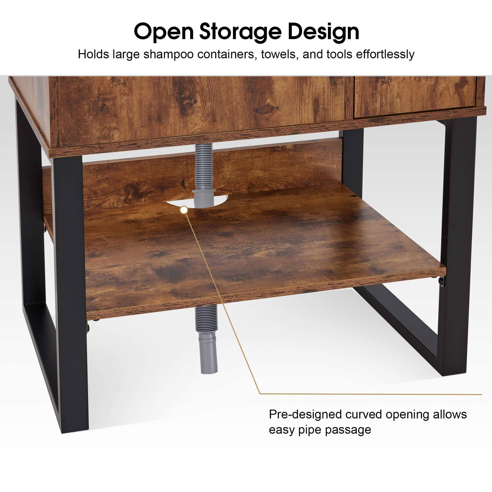 Shampoo Backwash Sink Station for Storage, Salon Shampoo Cabinet with Shampoo Bowl 3450