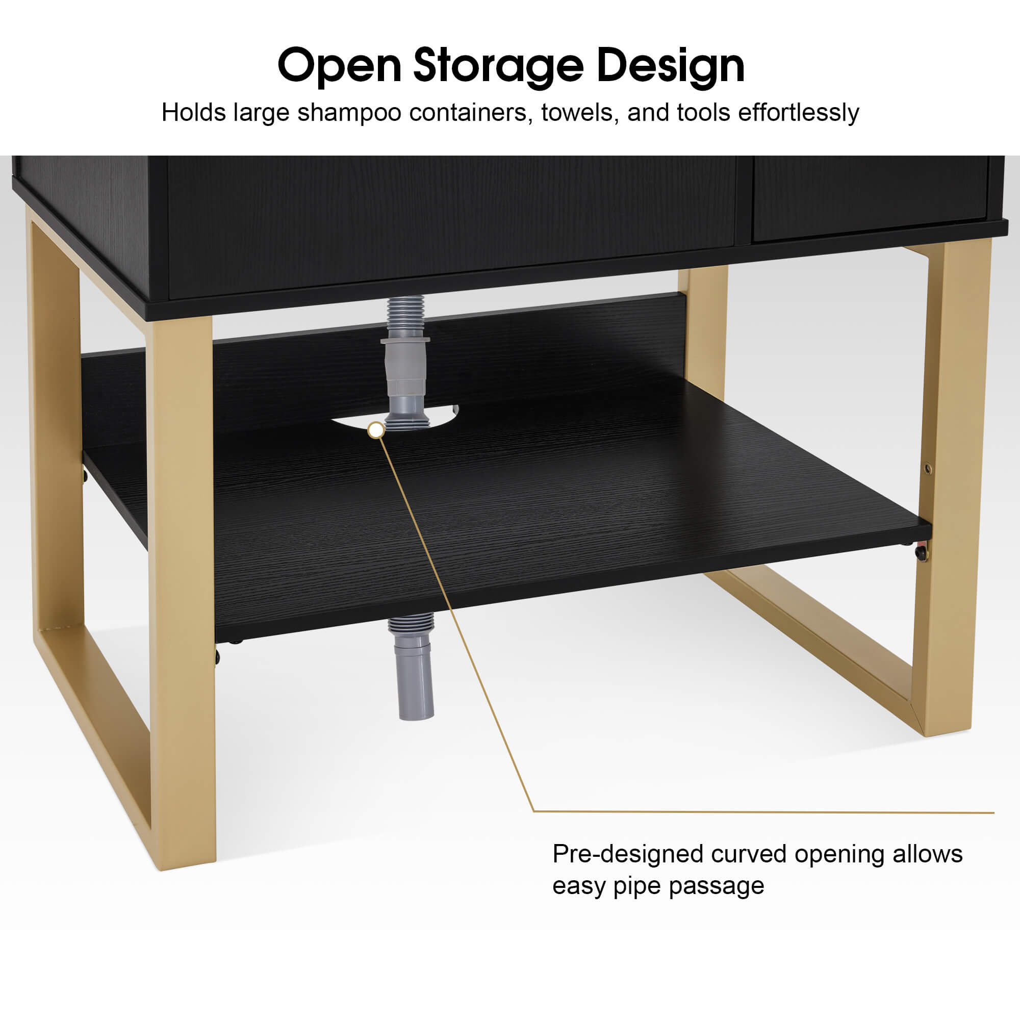 Shampoo Backwash Sink Station for Storage, Salon Shampoo Cabinet with Shampoo Bowl 3450