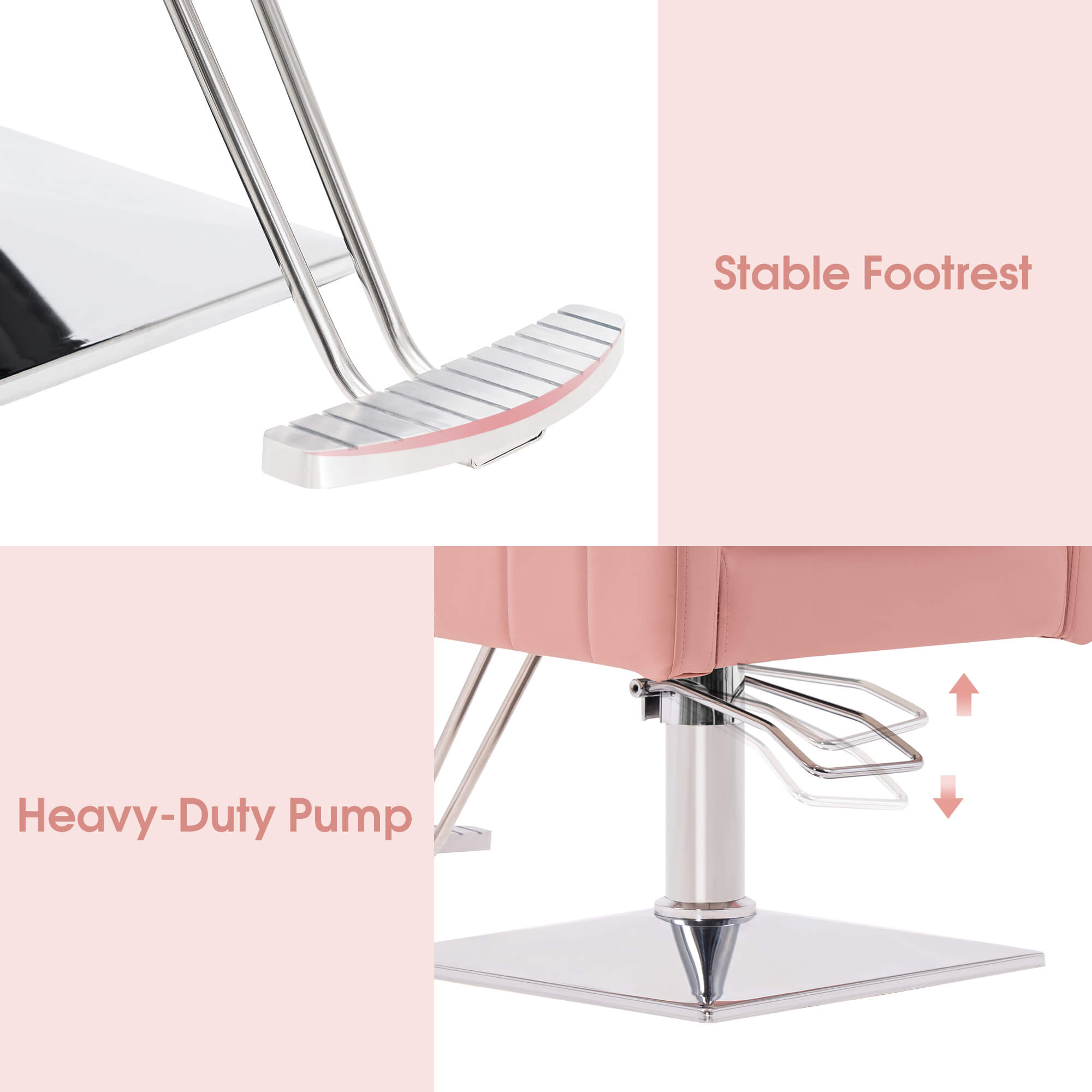 Salon Chair 8821 & Anti-Fatigue Mat 0040 Set - Professional Hydraulic Salon Chair with Ergonomic 0.5" Thick Salon Mat