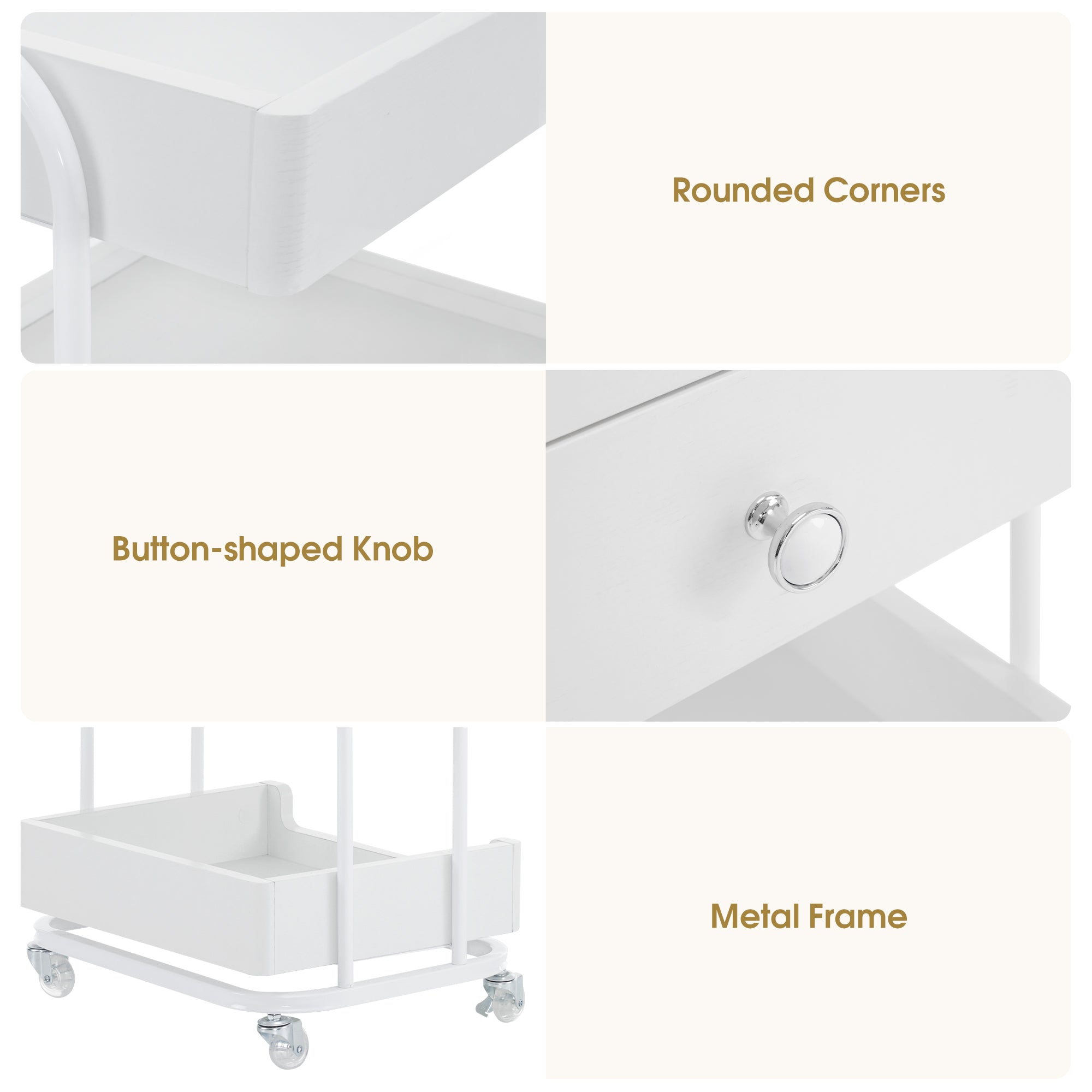 Salon Beauty Cart with Wheels & Drawer, SPA Storage Stylist Trolley with Shelves 2086