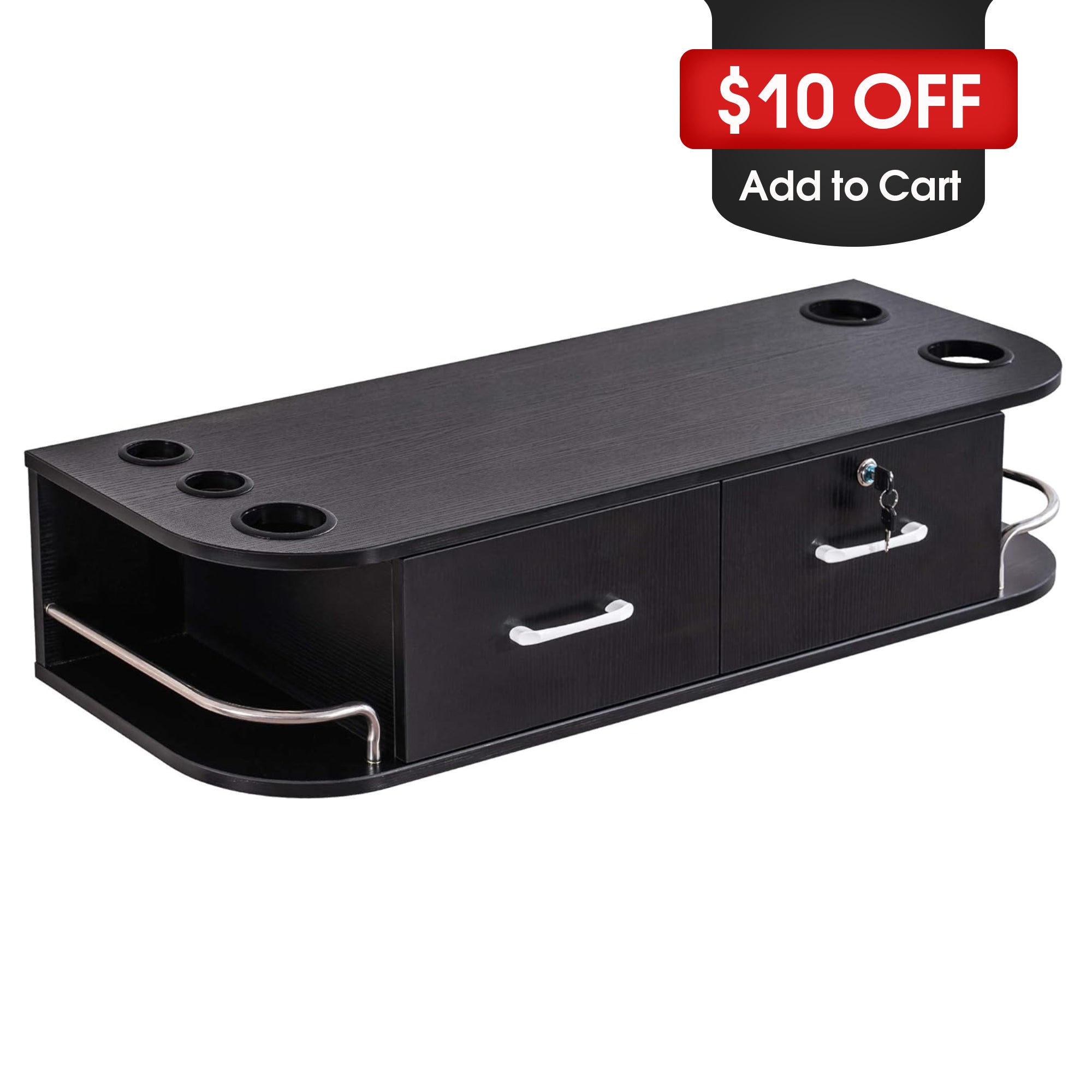 BarberPub Locking Wall Mount Styling Station Barber Salon Equipment 5012