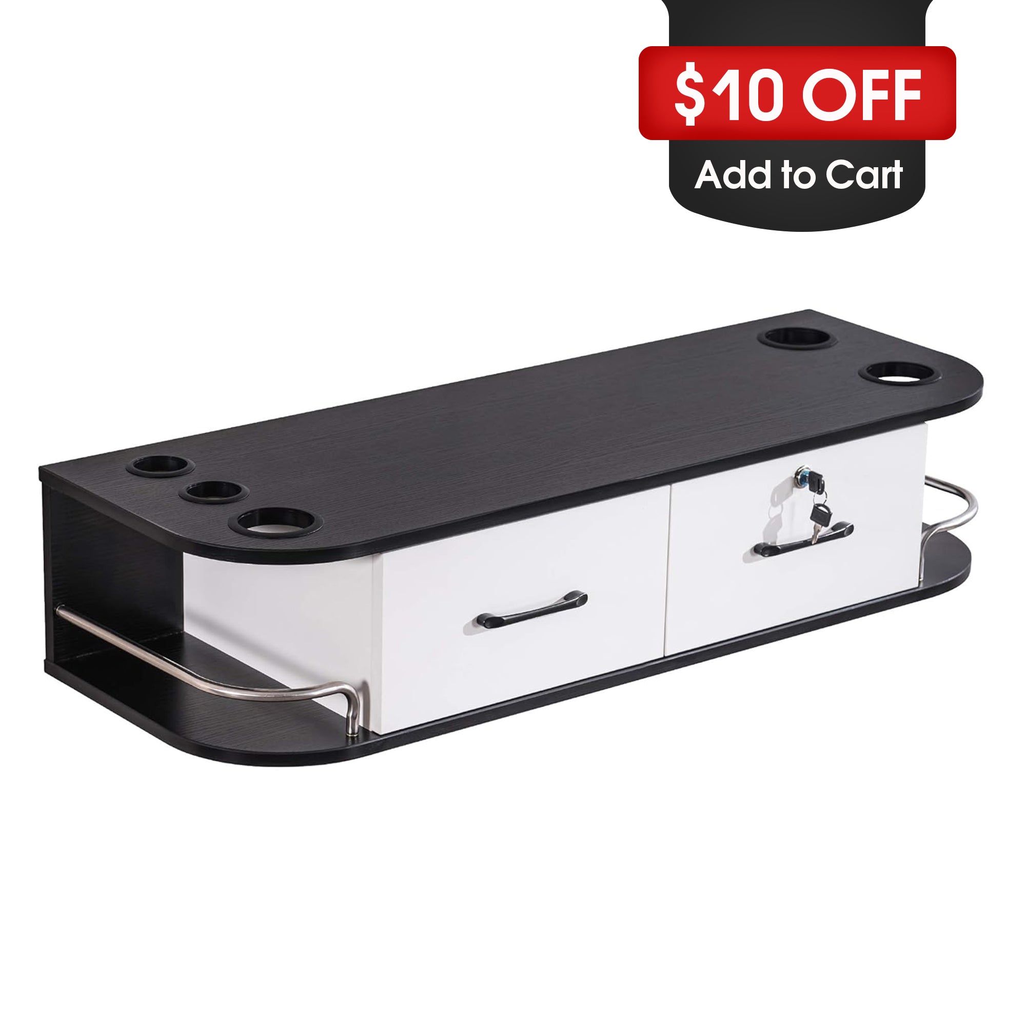 BarberPub Locking Wall Mount Styling Station Barber Salon Equipment 5012