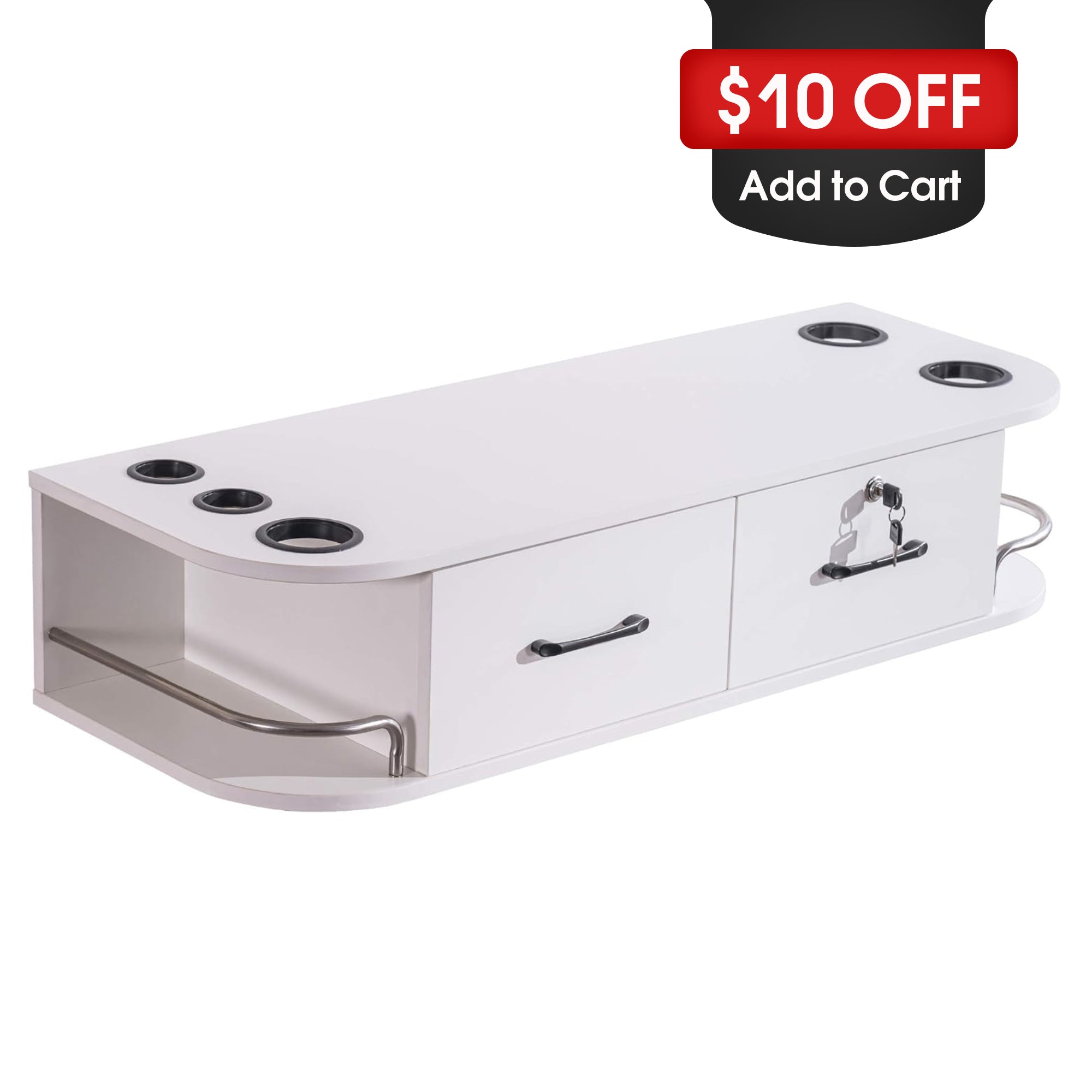 BarberPub Locking Wall Mount Styling Station Barber Salon Equipment 5012