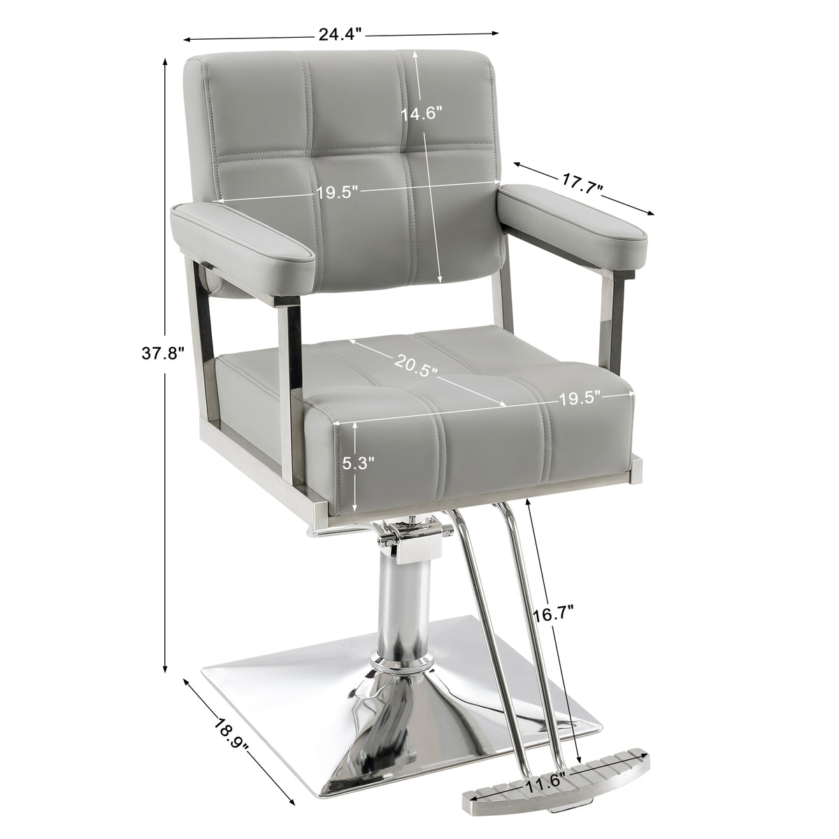 BarberPub Styling Salon Chair, Hydraulic Pump Swivel Salon Equipment 8816