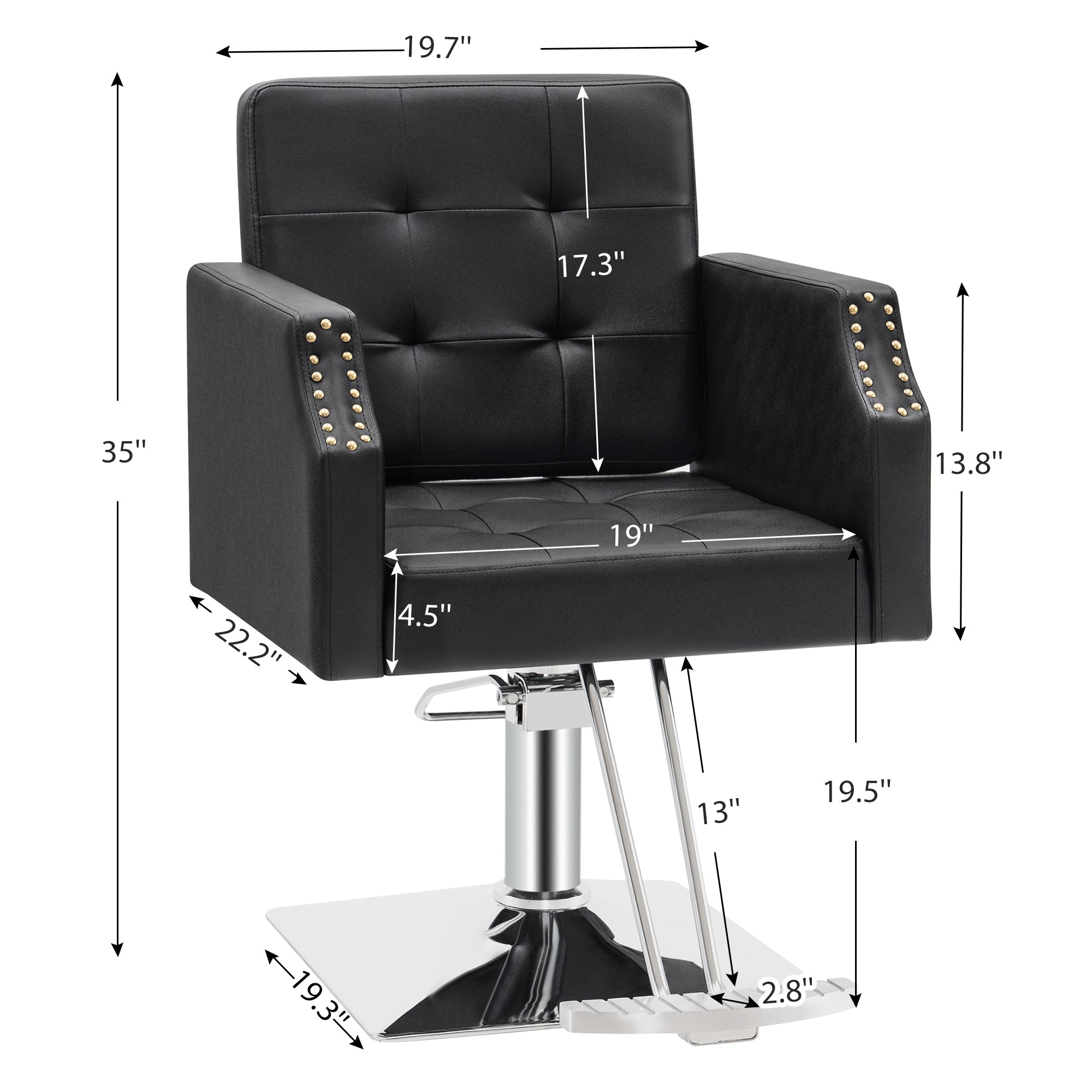 BarberPub Classic Salon Chair for Hair Stylist, Home Salon Spa Equipment 8818