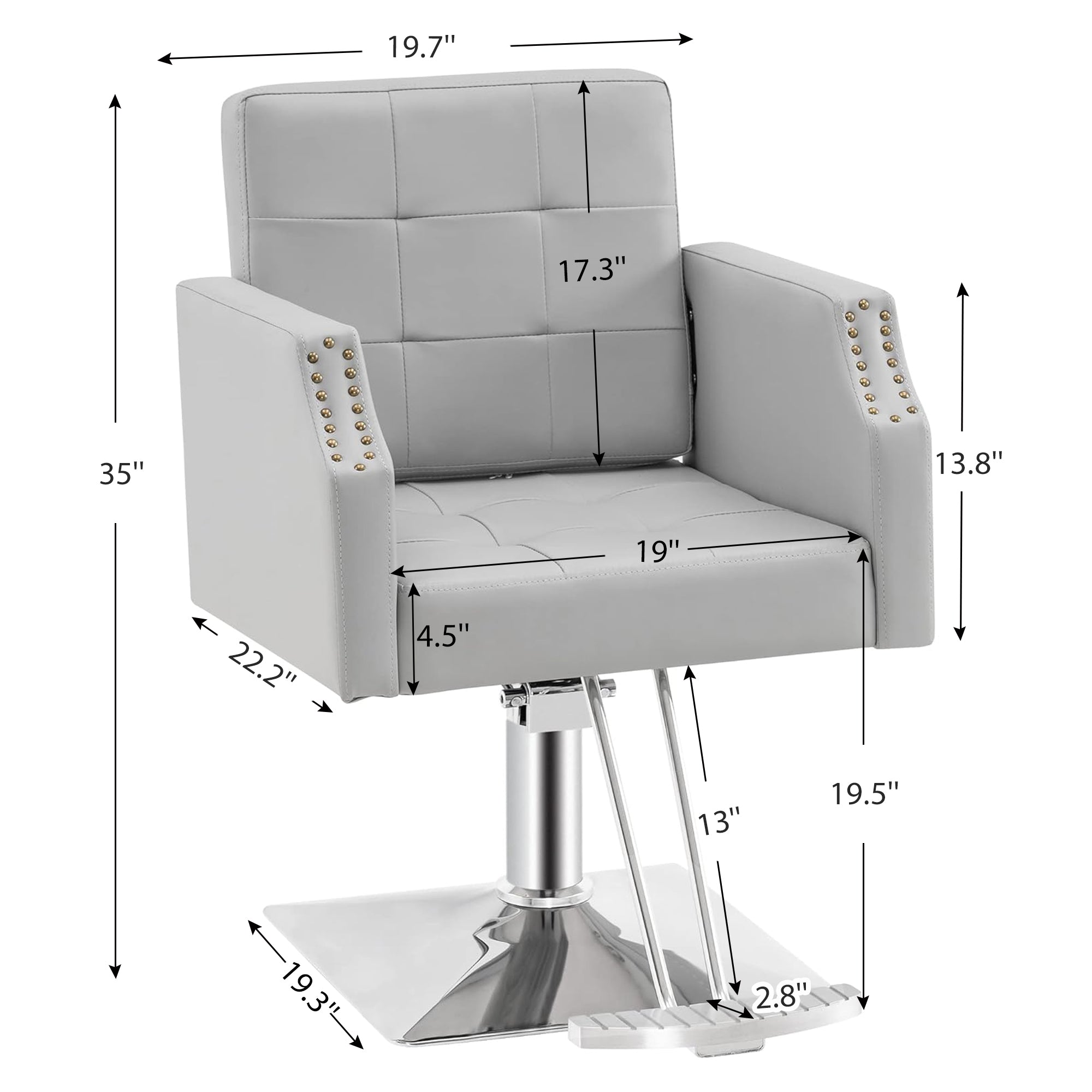 BarberPub Classic Salon Chair for Hair Stylist, Home Salon Spa Equipment 8818