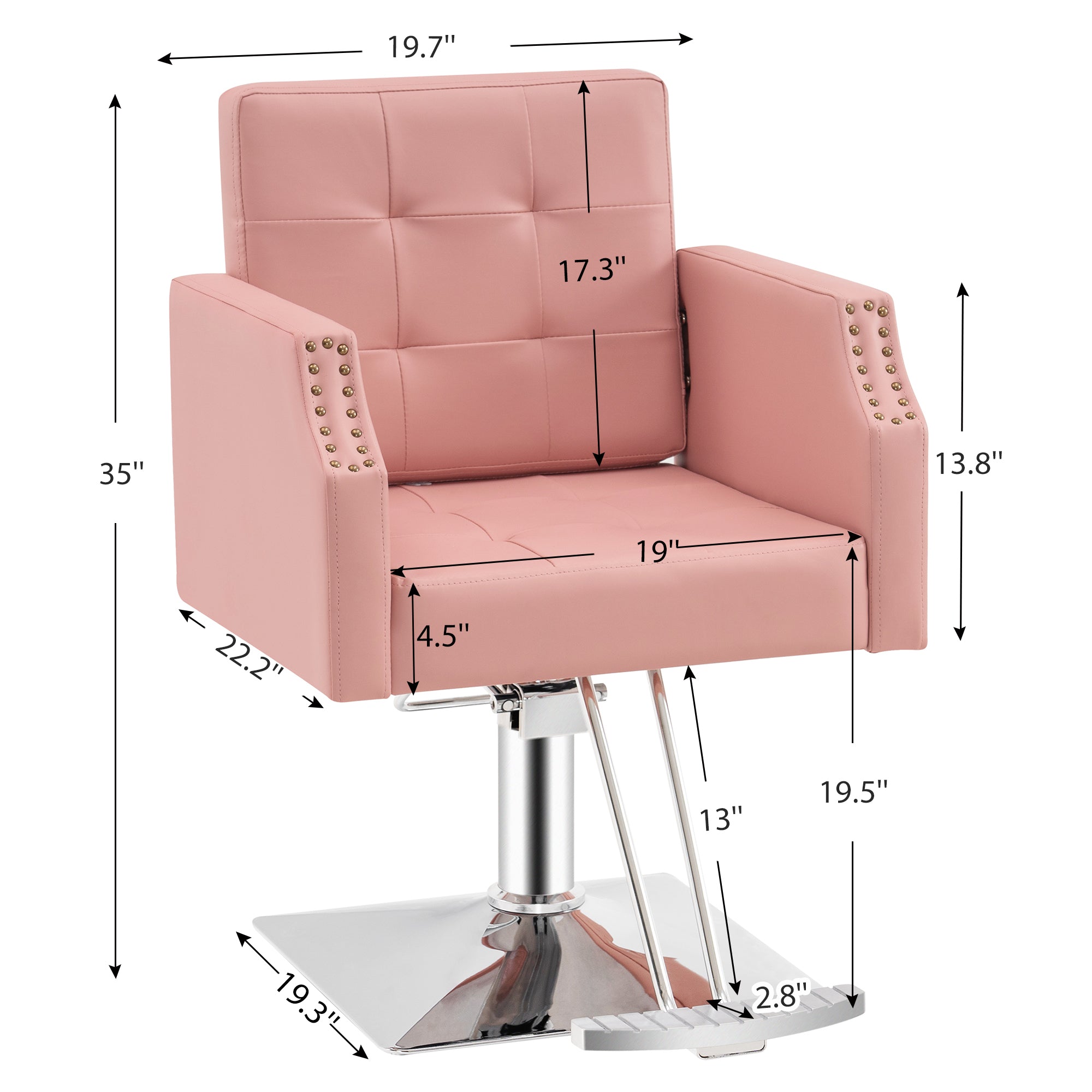 BarberPub Classic Salon Chair for Hair Stylist, Home Salon Spa Equipment 8818
