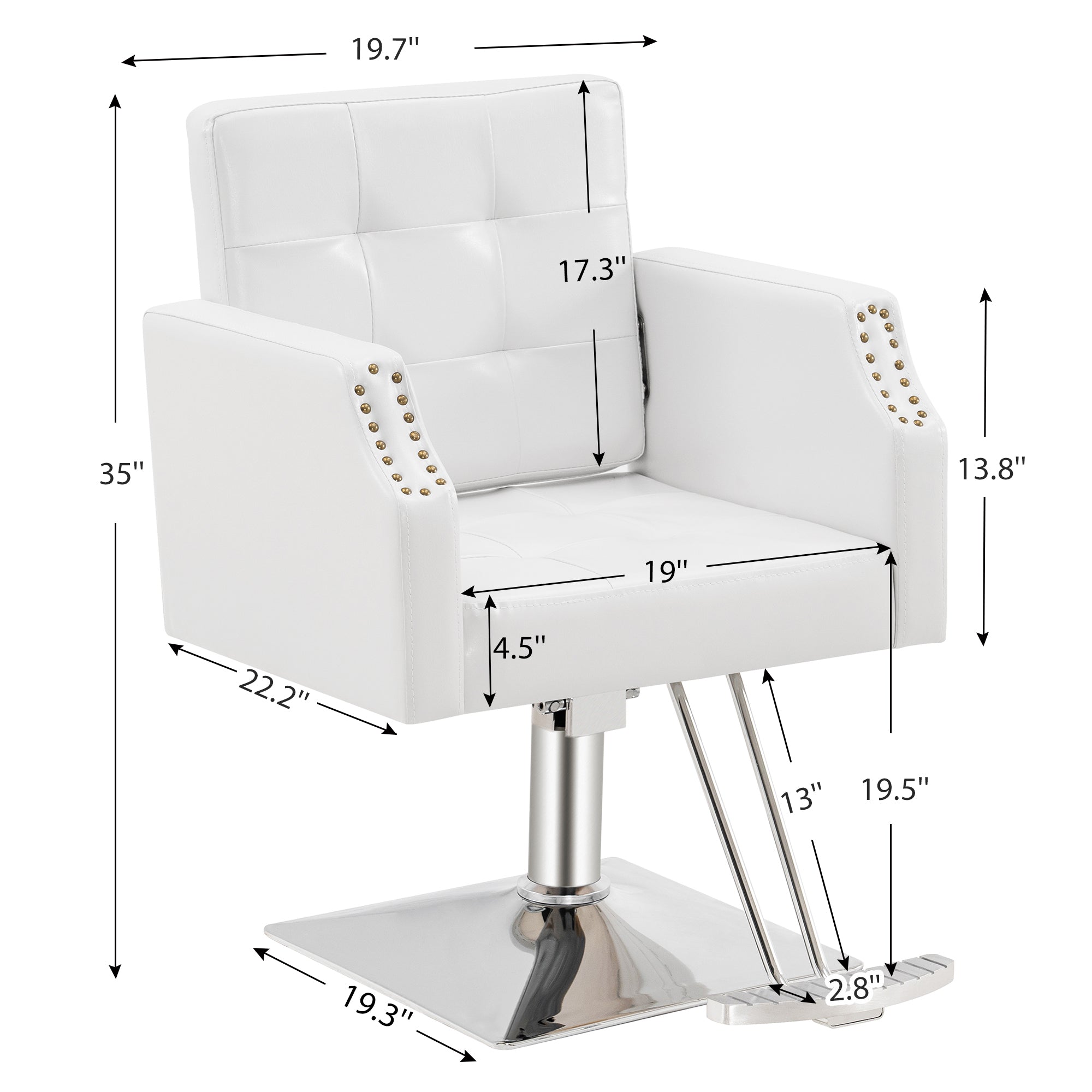 BarberPub Classic Salon Chair for Hair Stylist, Home Salon Spa Equipment 8818