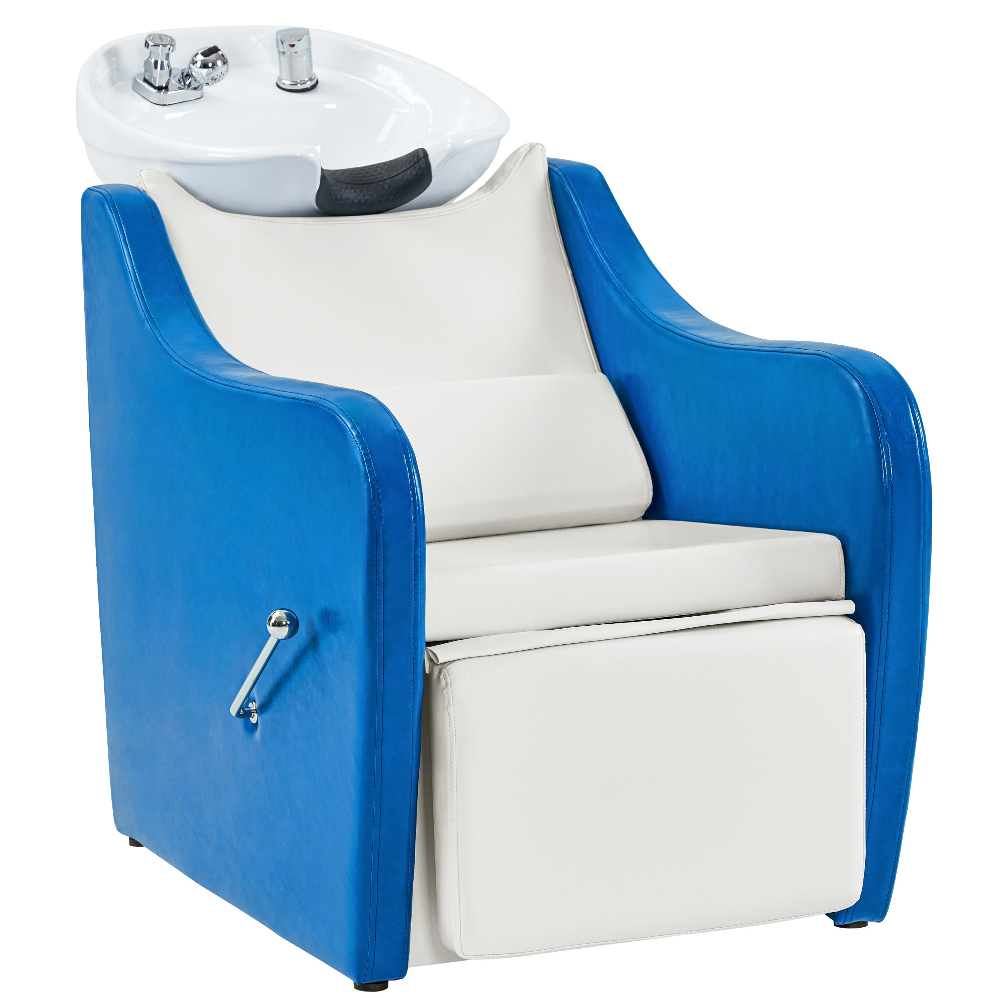 BarberPub Salon Backwash Shampoo Chair with Durable Ceramic Bowl 9090BLW