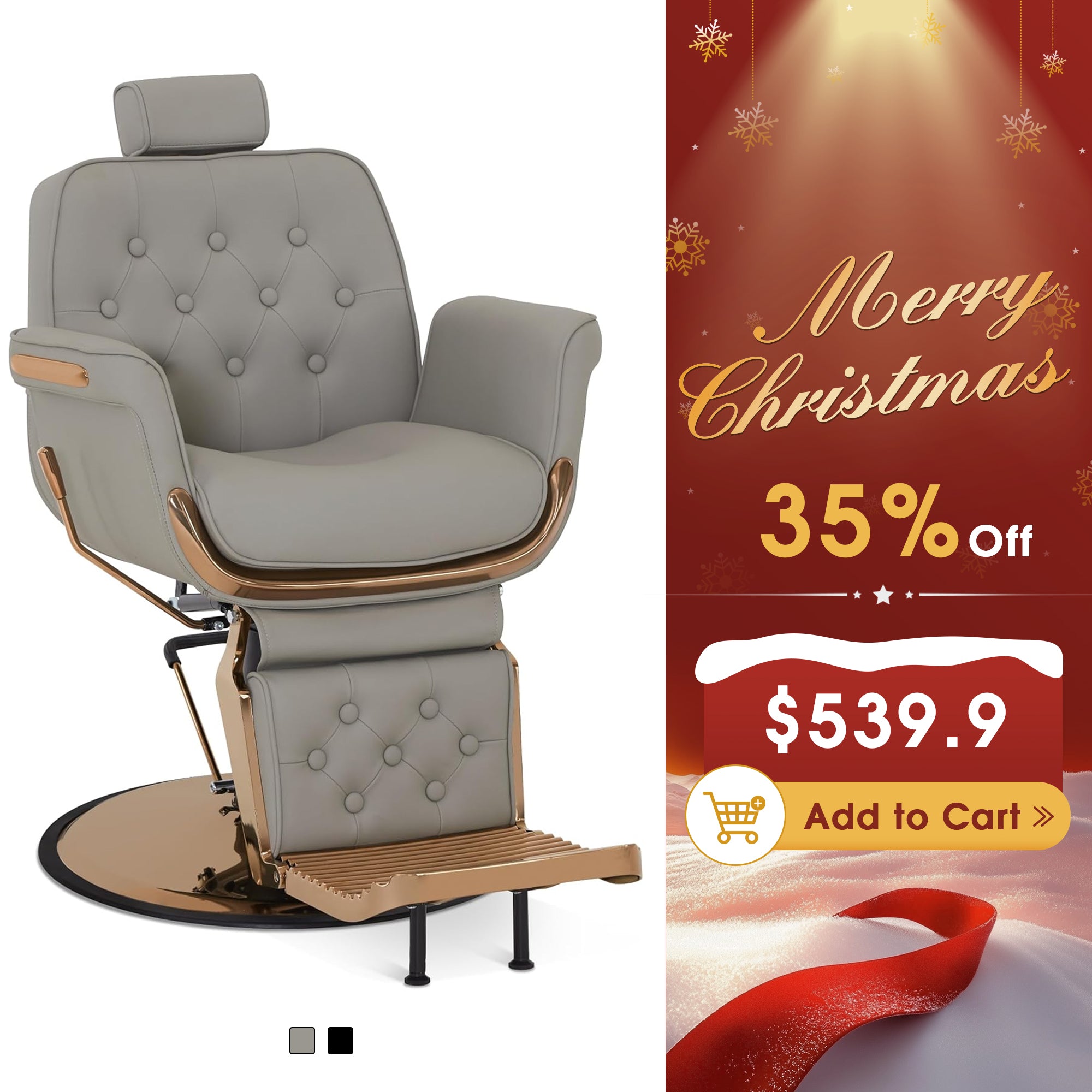 BarberPub Reclining Barber Chair, Hydraulic Styling Salon Chair for Hair Stylist 9246