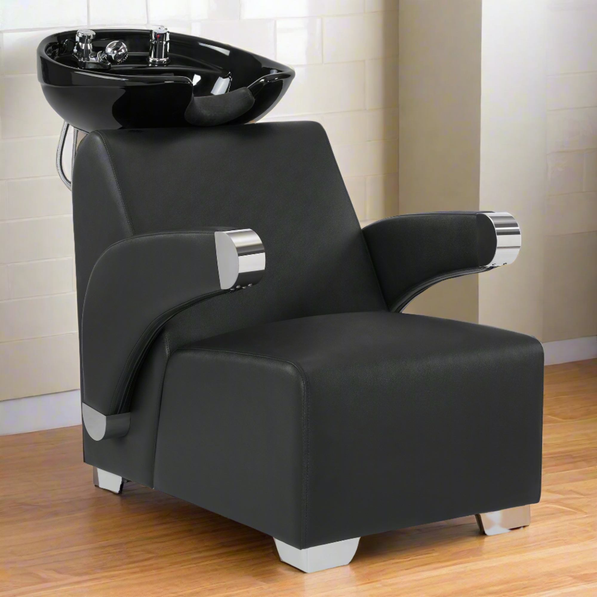 BarberPub Ceramic Bowl Backwash Shampoo Chair, Hair Washing Salon Station 9102