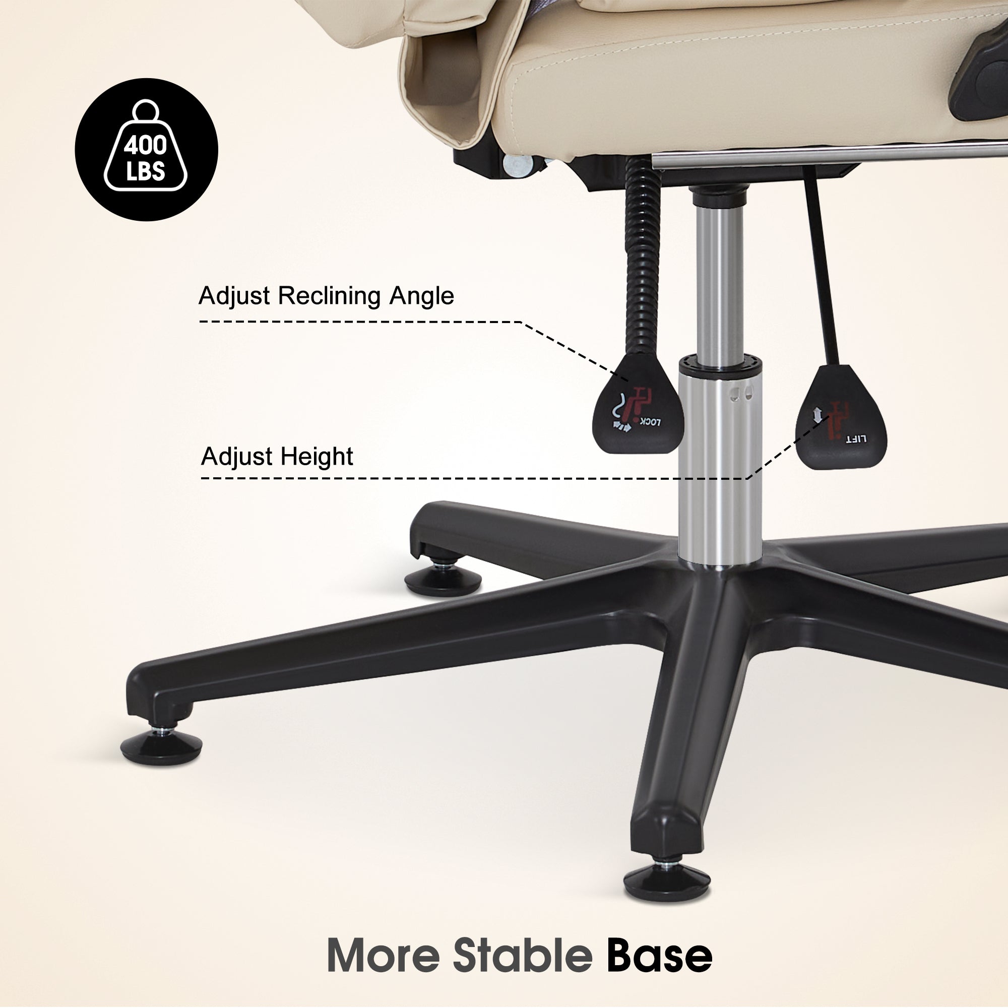 BarberPub Reclining Salon Pedicure Chair, 360° Swivel, Adjustable Height Lash Chair 8183