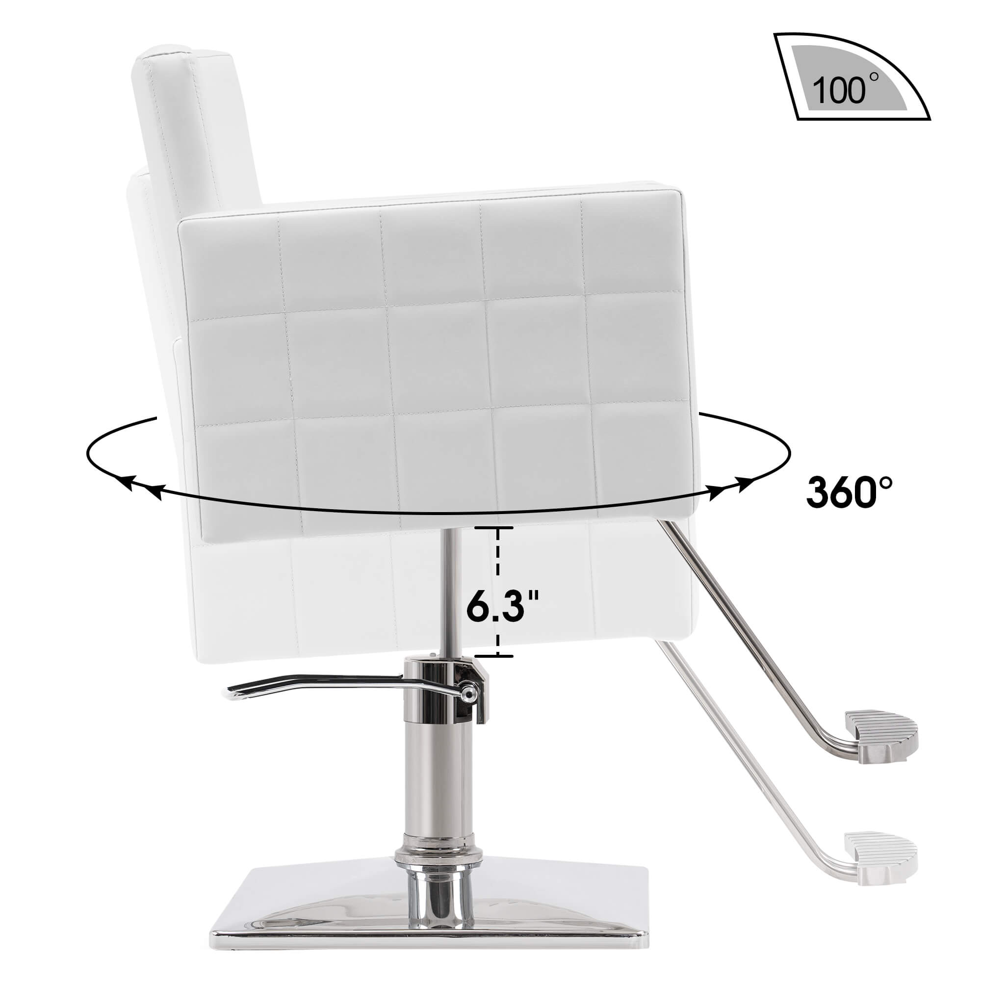 Salon Chair 8821 & Anti-Fatigue Mat 0040 Set - Professional Hydraulic Salon Chair with Ergonomic 0.5" Thick Salon Mat