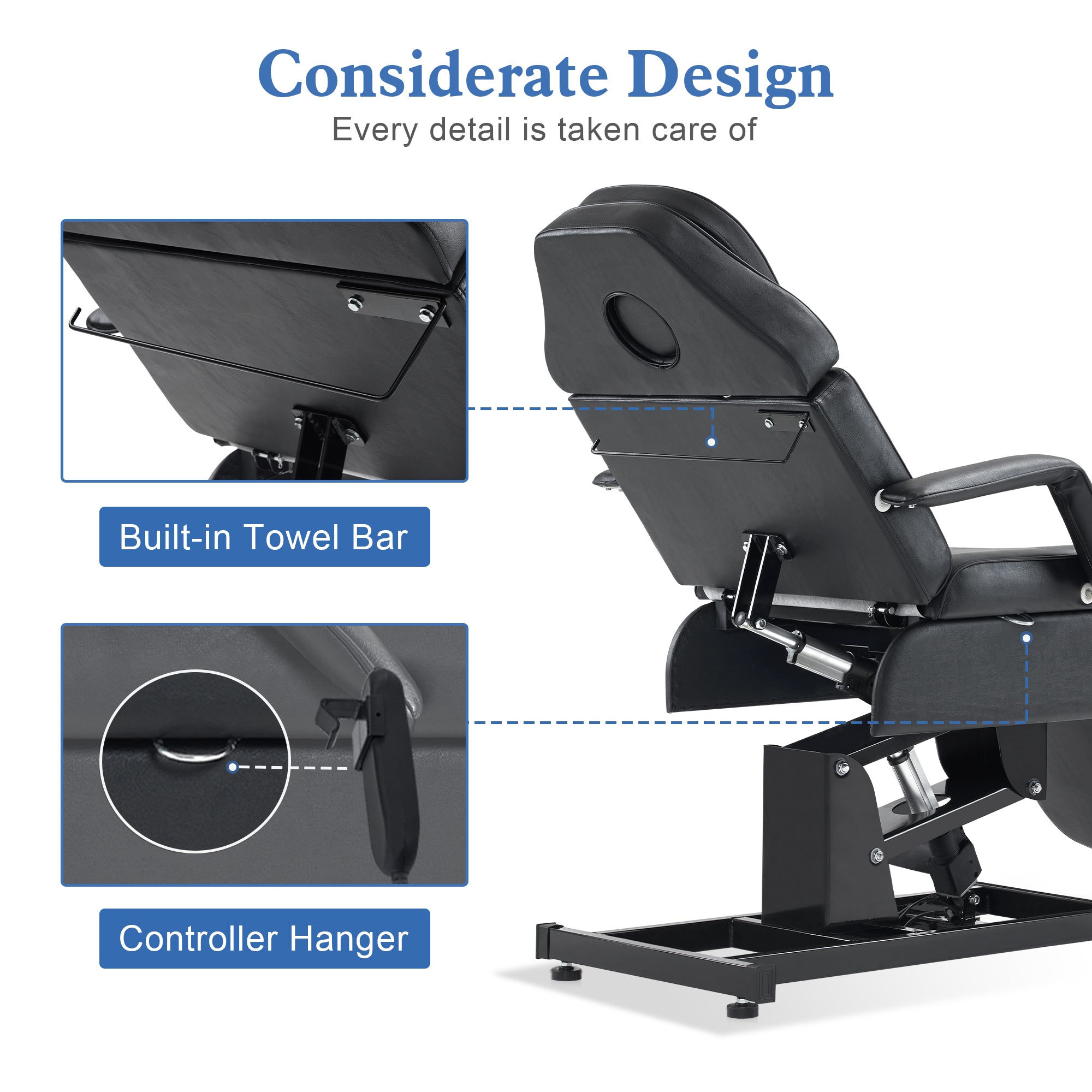 Electric Beauty Bed with 3 Motors, Tattoo Facial Bed for Esthetician , Massage Table for Client 2751
