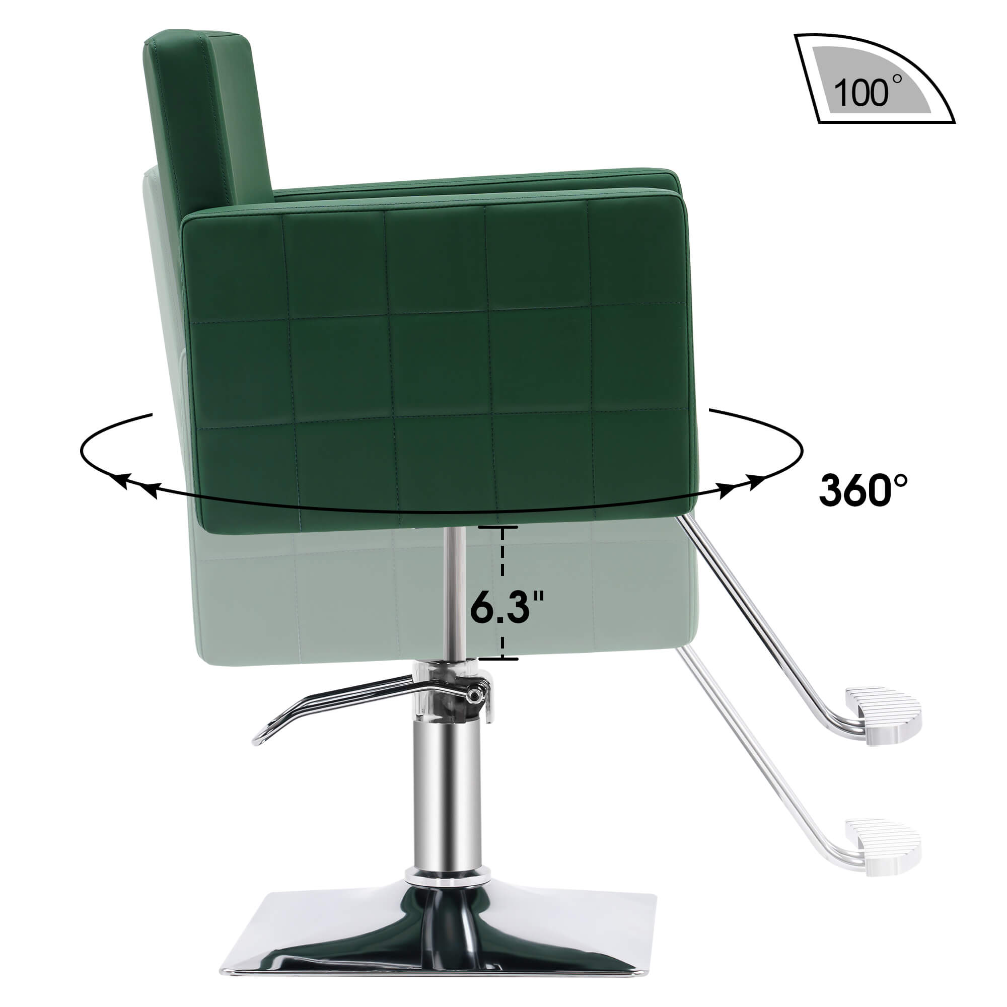 Salon Chair 8821 & Anti-Fatigue Mat 0040 Set - Professional Hydraulic Salon Chair with Ergonomic 0.5" Thick Salon Mat