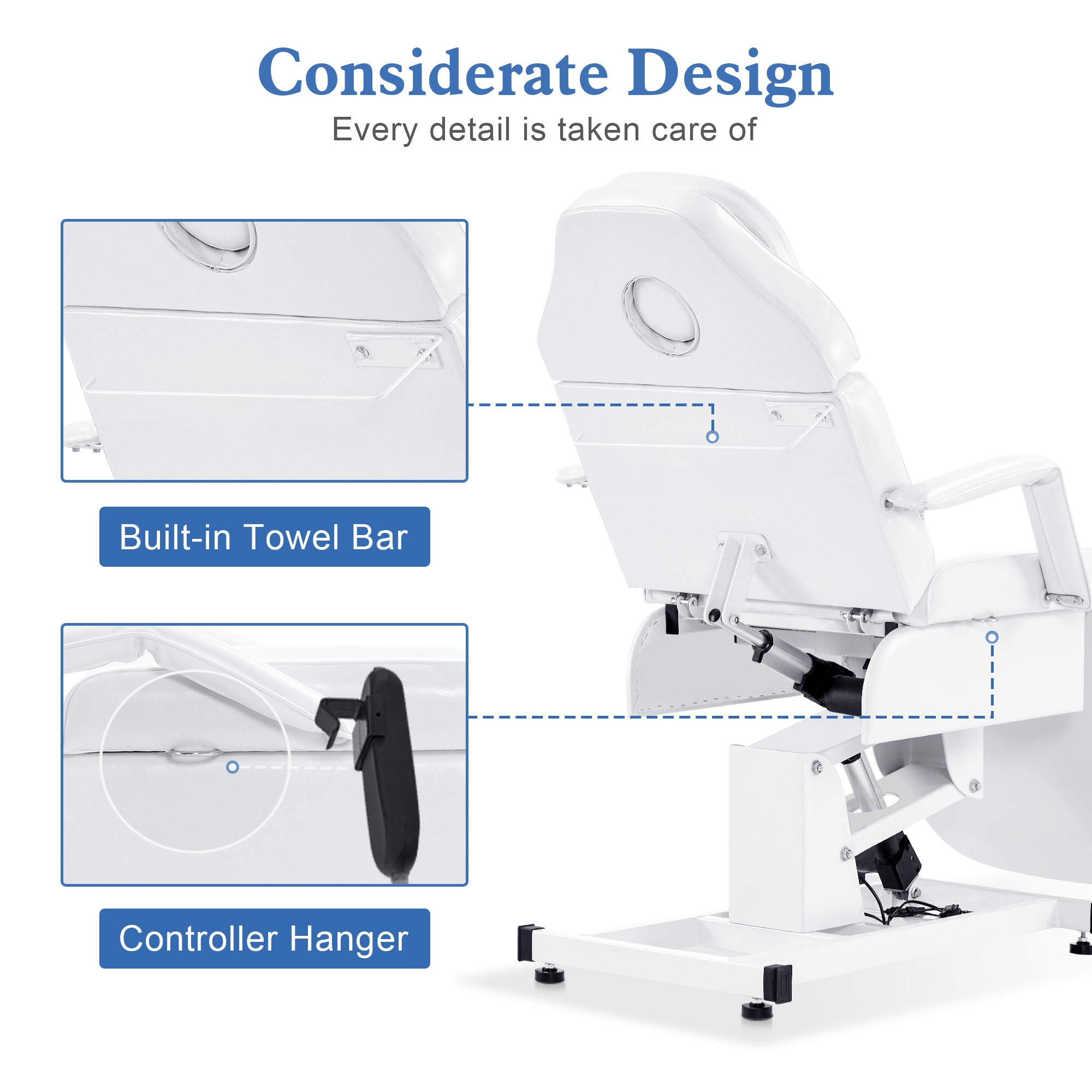 Electric Beauty Bed with 3 Motors, Tattoo Facial Bed for Esthetician , Massage Table for Client 2751