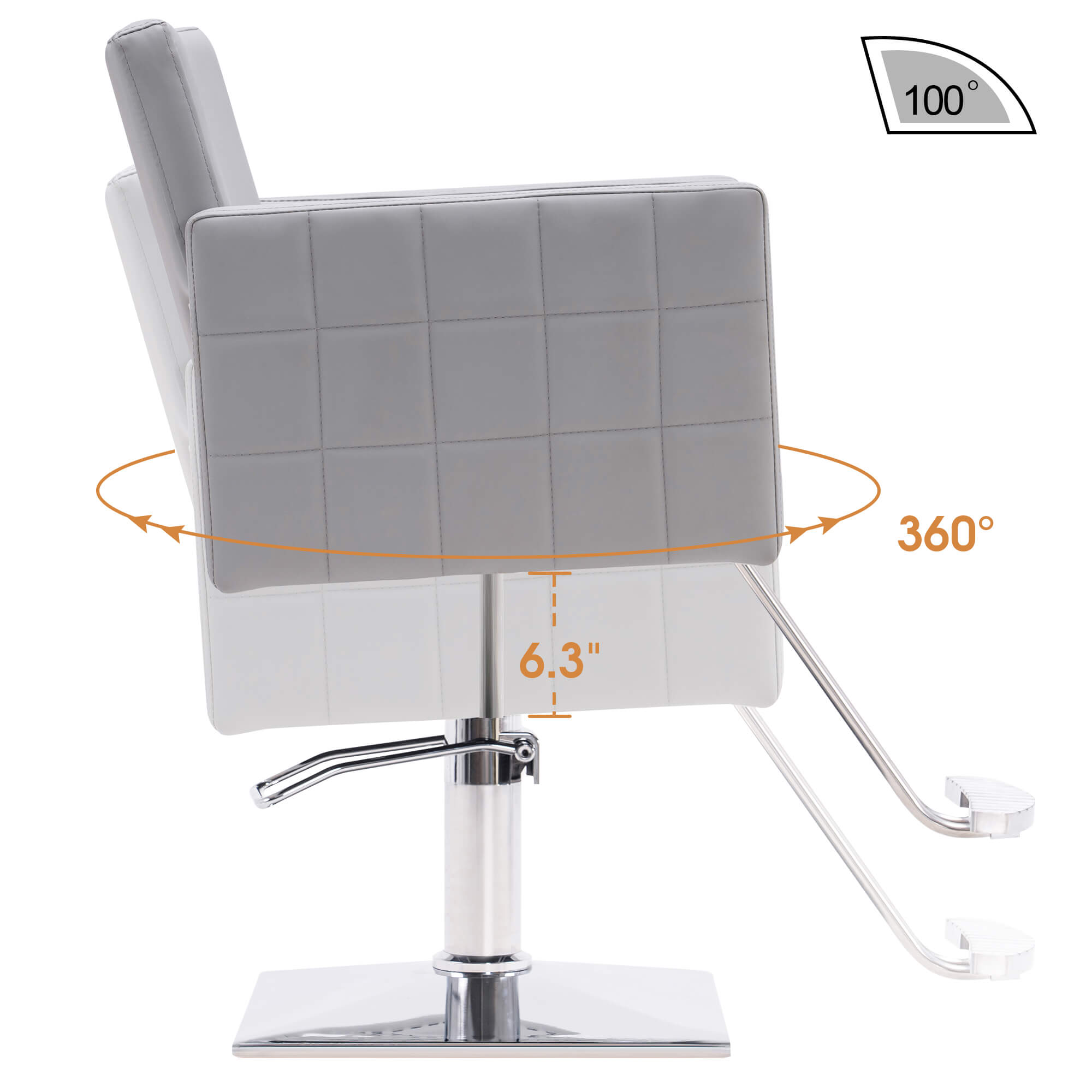 Salon Chair 8821 & Anti-Fatigue Mat 0040 Set - Professional Hydraulic Salon Chair with Ergonomic 0.5" Thick Salon Mat