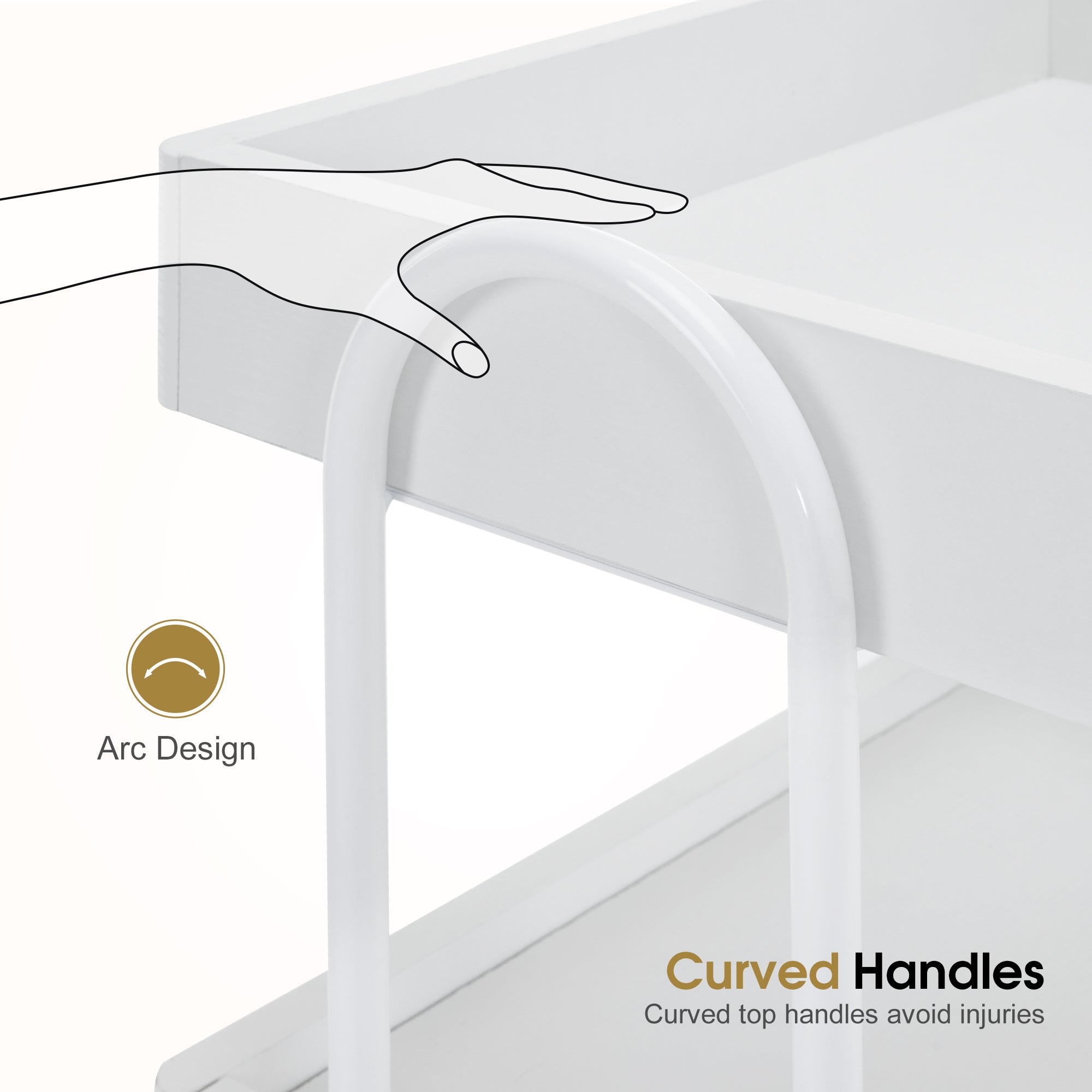 Salon Beauty Cart with Wheels & Drawer, SPA Storage Stylist Trolley with Shelves 2086