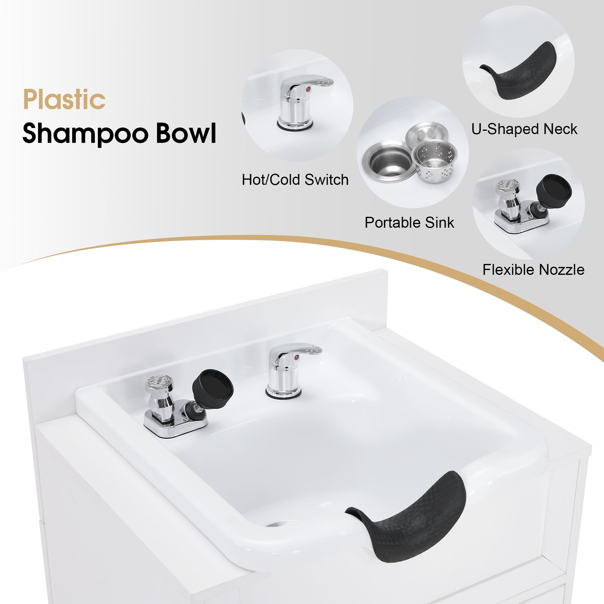 Barber Textured Embossed Storage Shampoo Station, Hair Salon Shampoo Backwash Equipment 7131