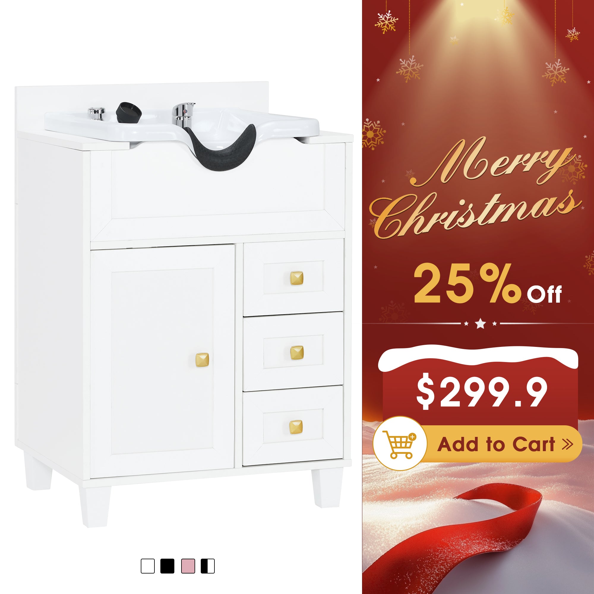 Barber Textured Embossed Storage Shampoo Station, Hair Salon Shampoo Backwash Equipment 7131