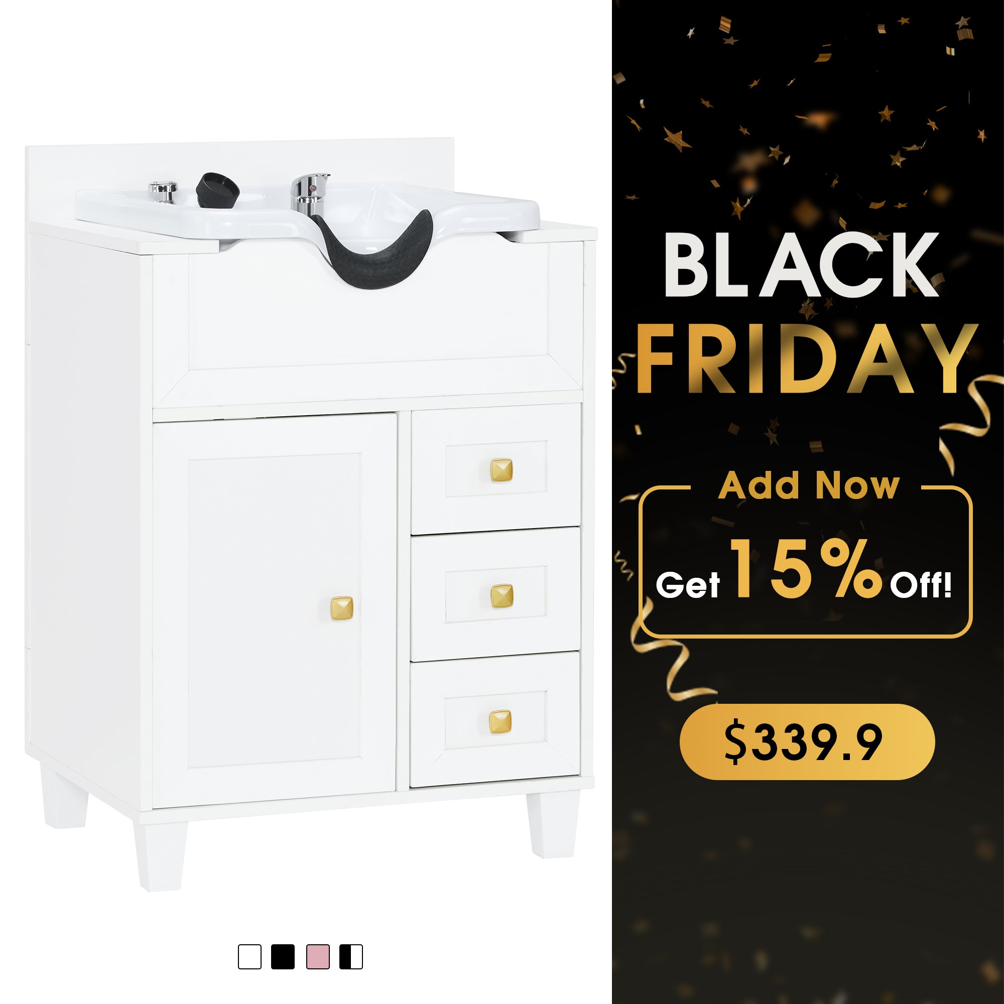 Barber Textured Embossed Storage Shampoo Station, Hair Salon Shampoo Backwash Equipment 7131