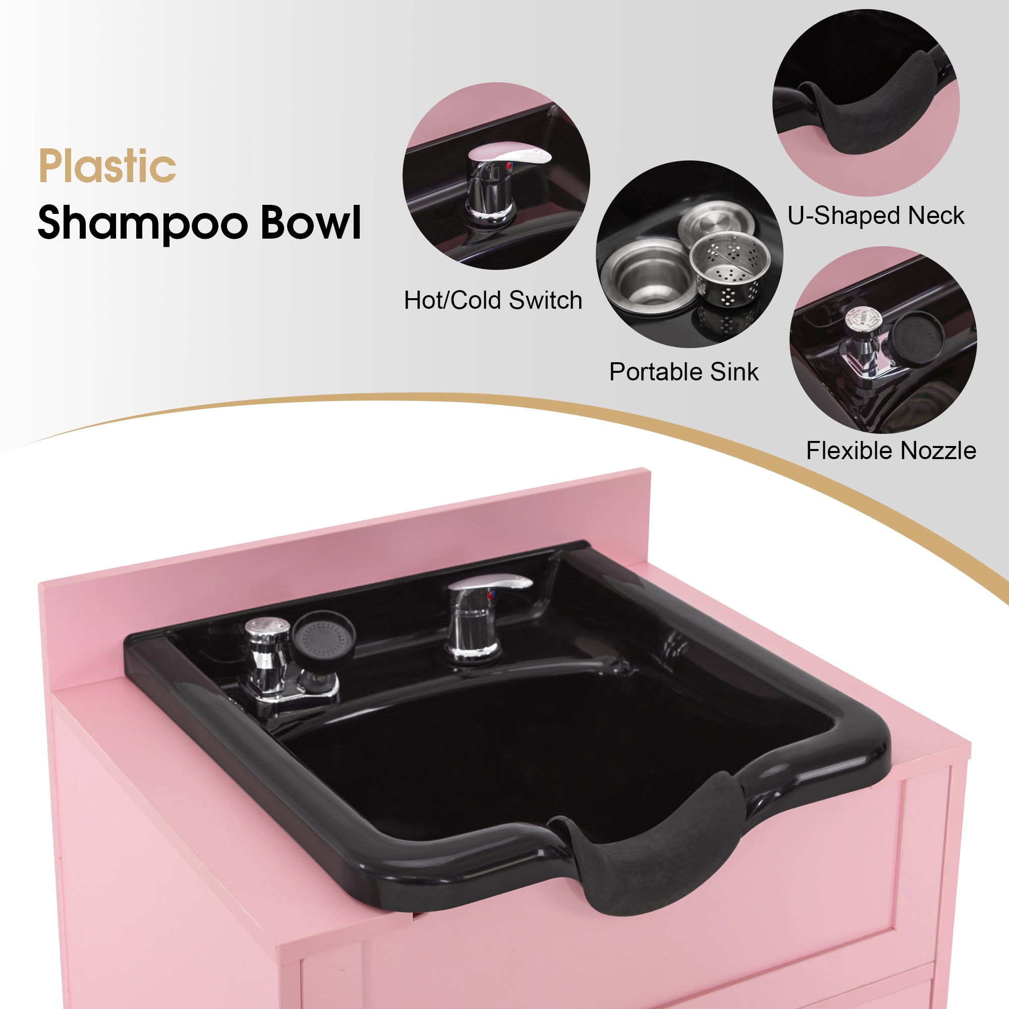 Barber Textured Embossed Storage Shampoo Station, Hair Salon Shampoo Backwash Equipment 7131