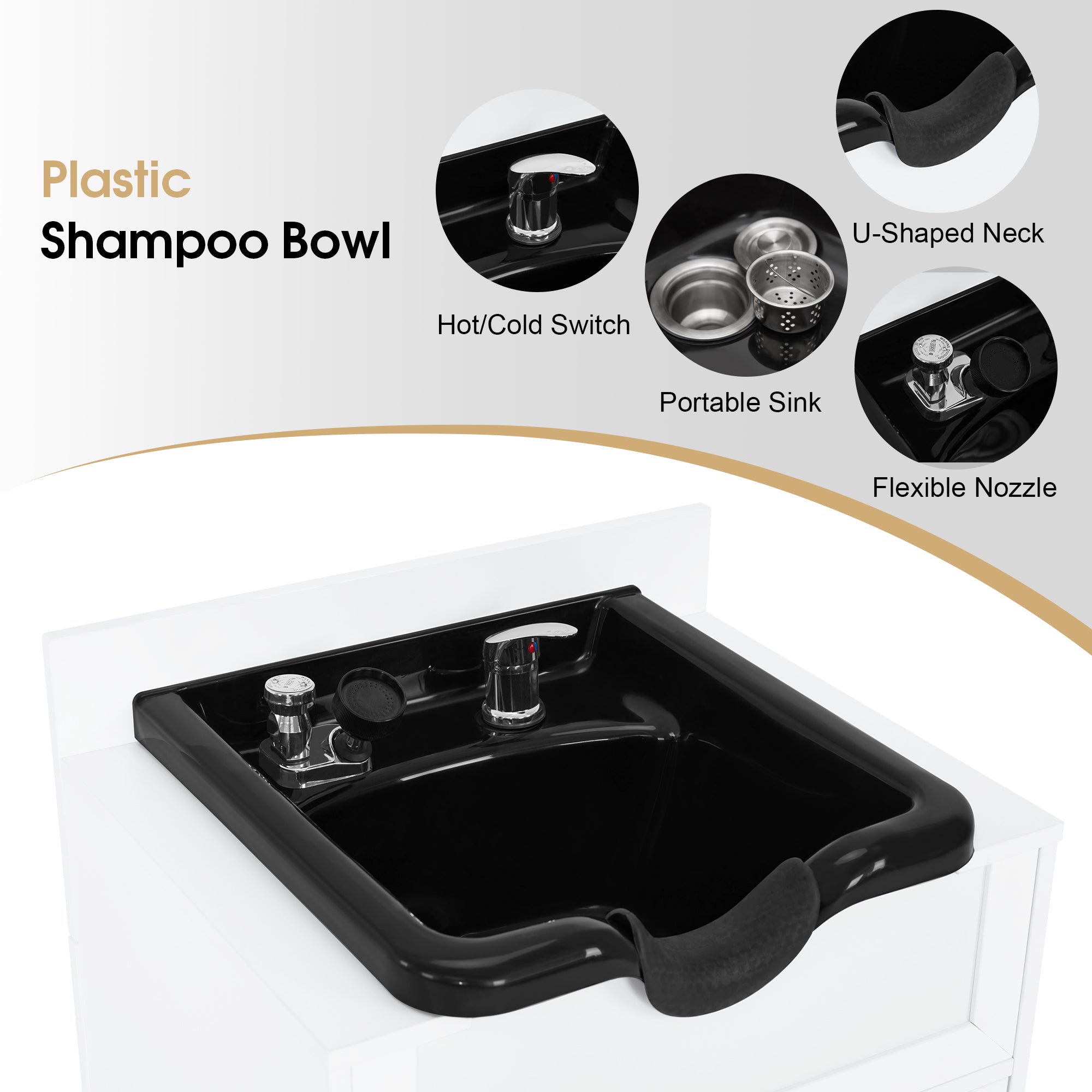 Barber Textured Embossed Storage Shampoo Station, Hair Salon Shampoo Backwash Equipment 7131