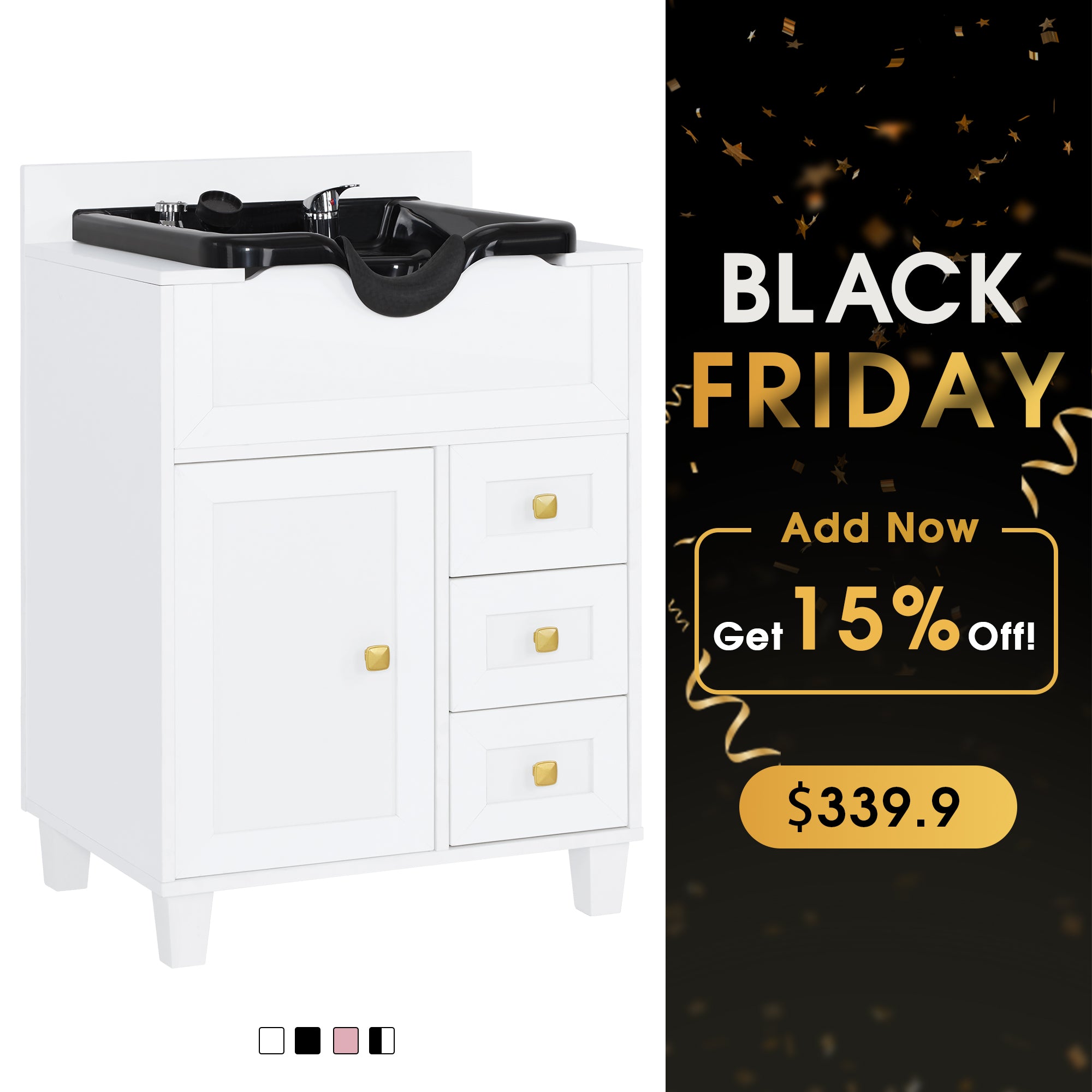 Barber Textured Embossed Storage Shampoo Station, Hair Salon Shampoo Backwash Equipment 7131