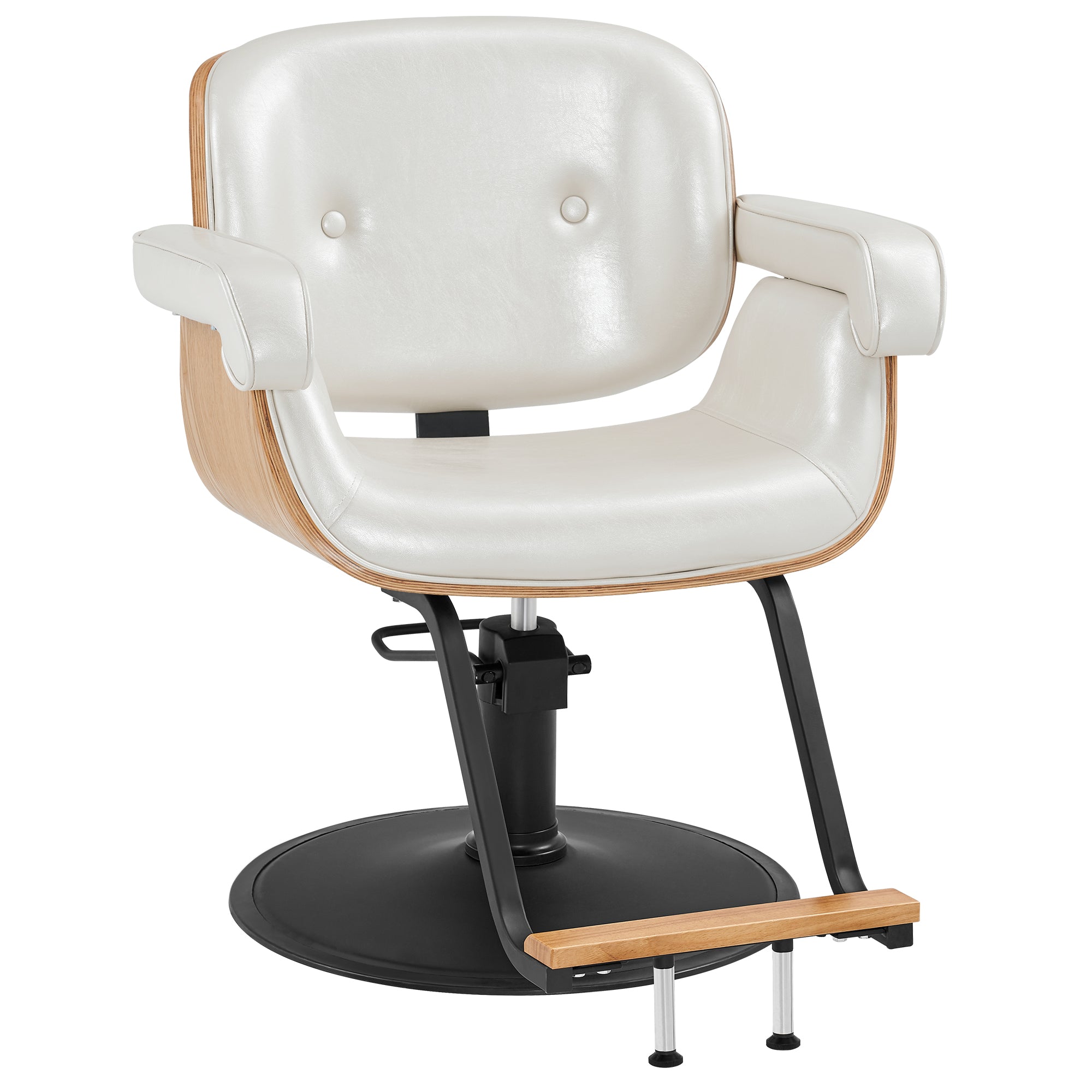 Barber Salon Chair BarberPub Wooden Swivel Salon Chair For Hair