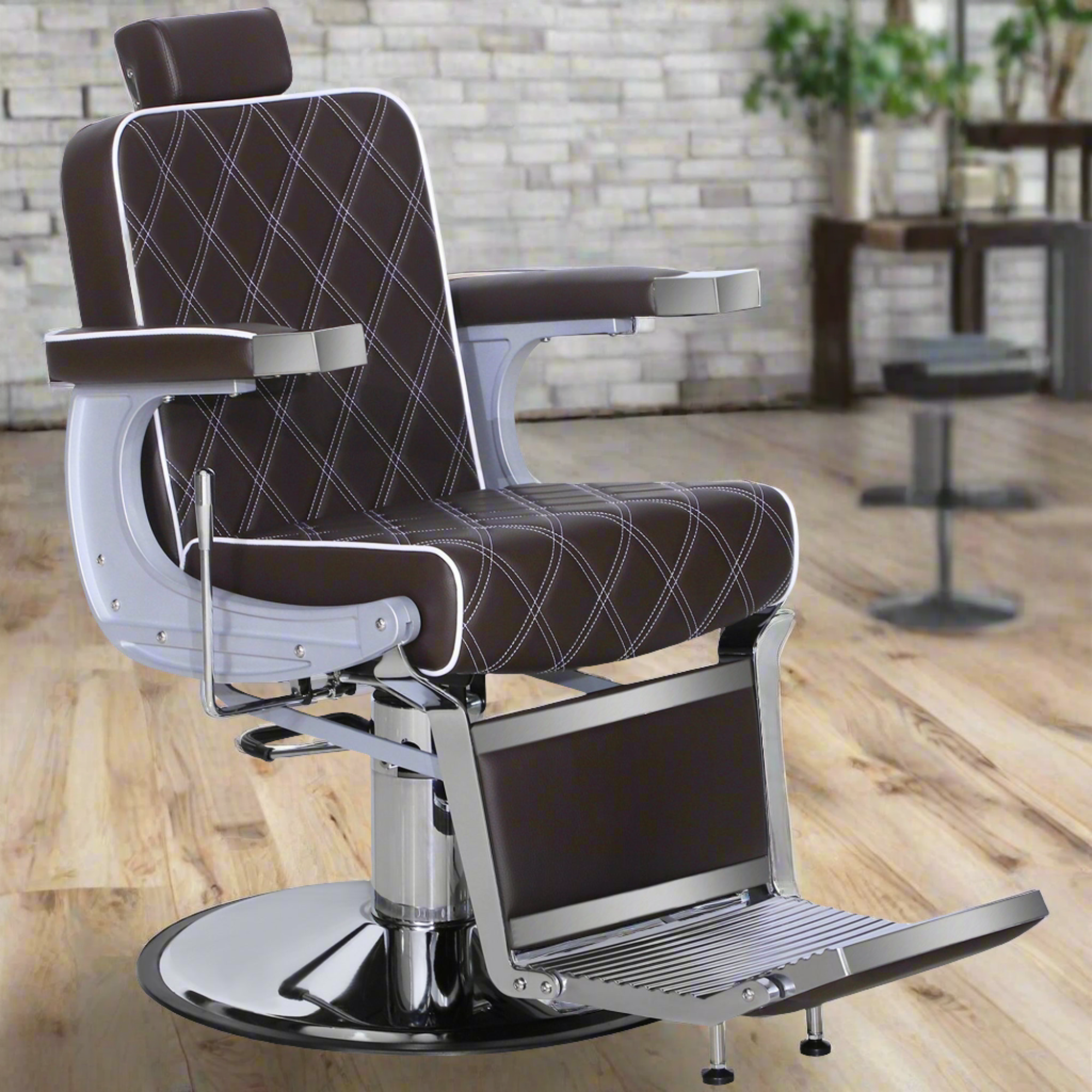 BarberPub Barber Chair for Hair Stylist, Reclining Barbershop Salon Chair 3825