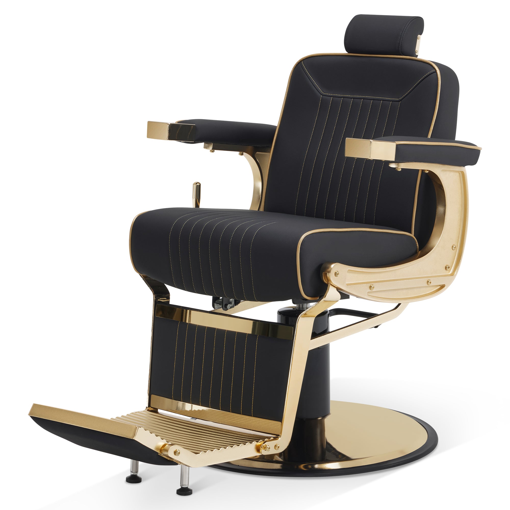 BarberPub Hydraulic Reclining Barber Chair with Adjustable Headrest, Black 8334