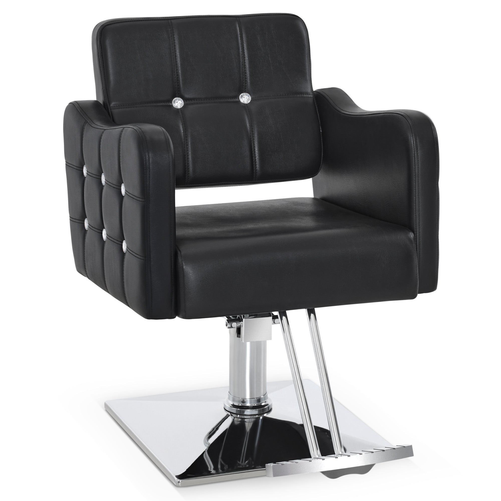BarberPub Classic Salon Chair, Hydraulic and 360° Swivel, Black Styling Chair, 6154-8167BK