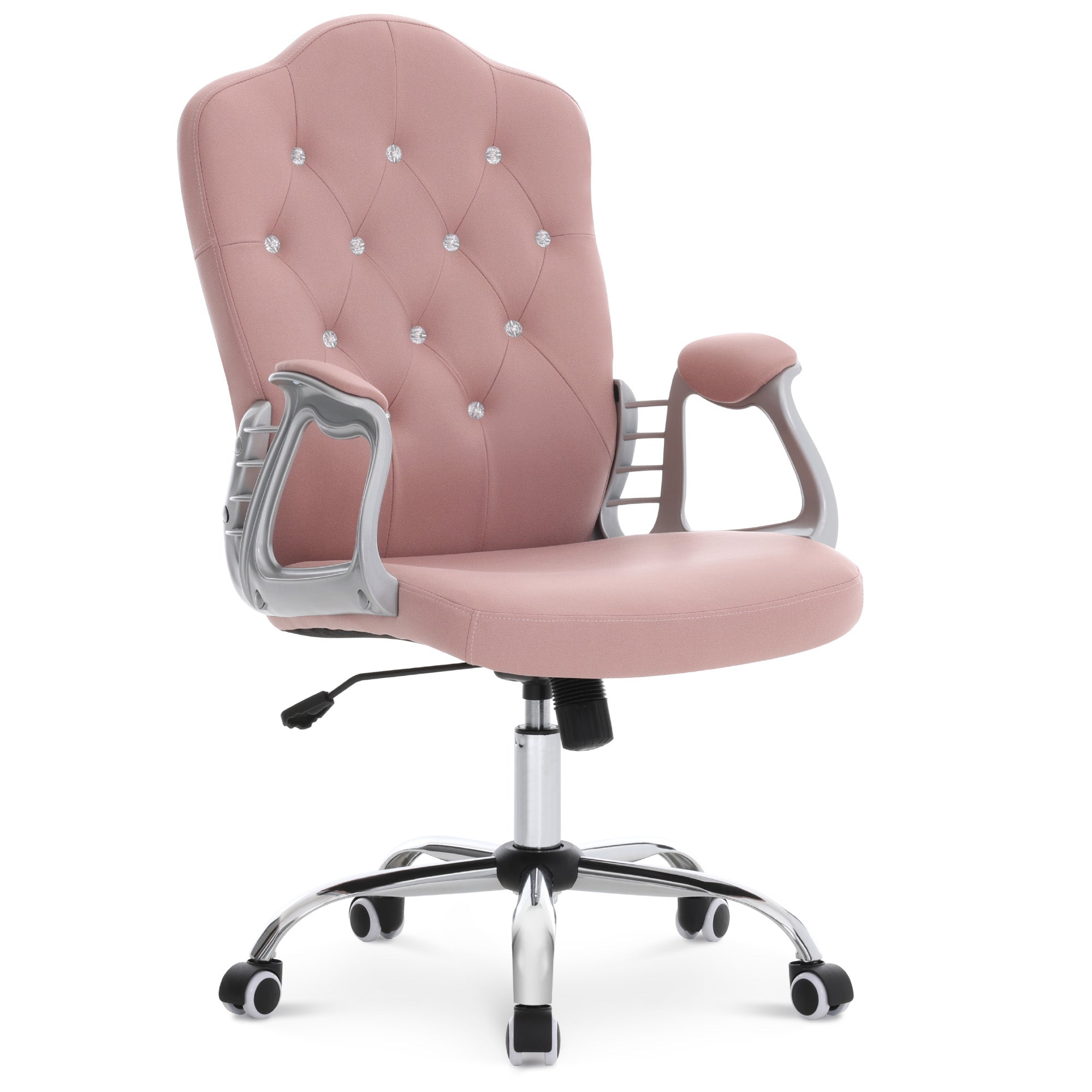 Height Adjustable Lumbar Support Nail Work Chair, Cute Swivel Rolling Makeup Chair 3535