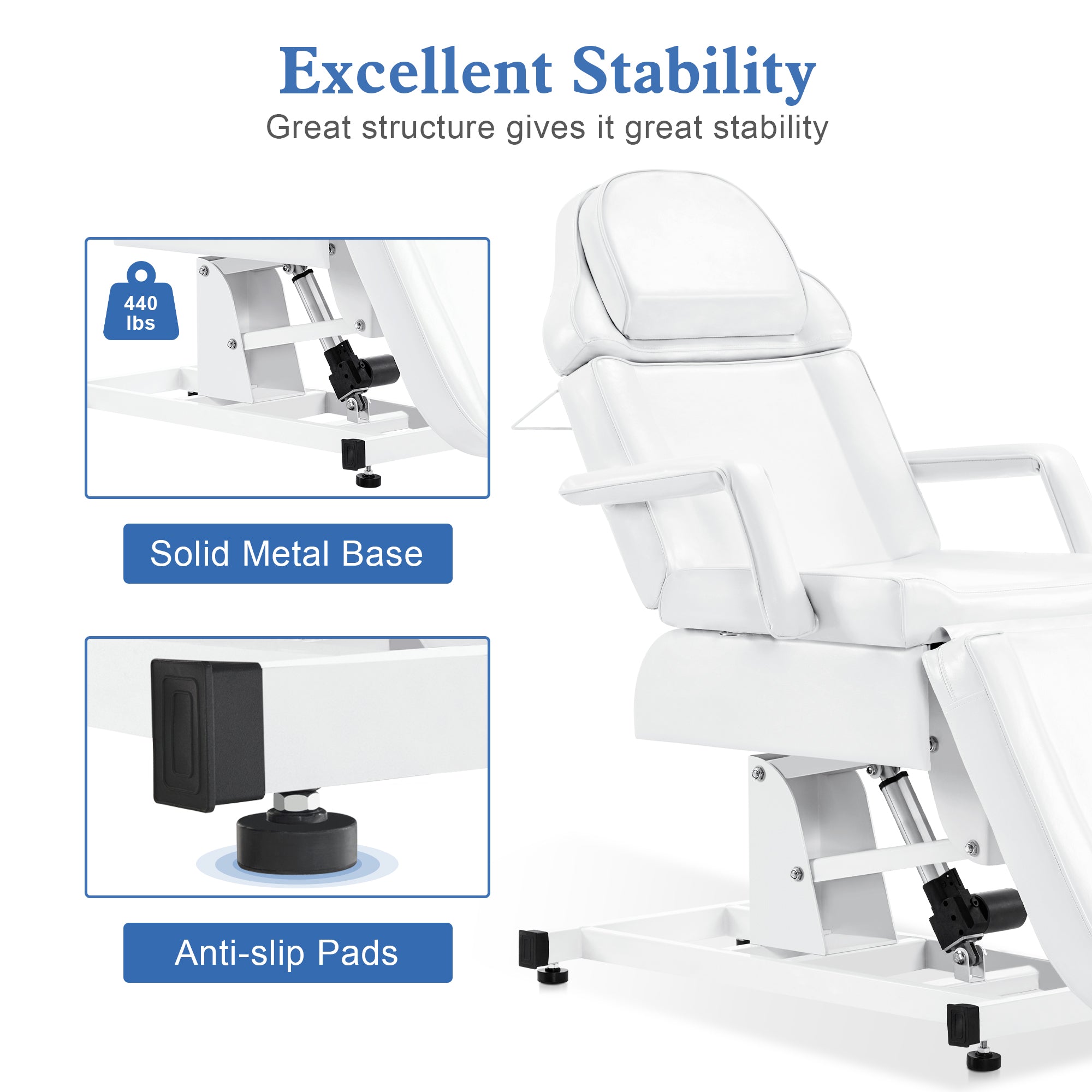 Electric Beauty Bed with 3 Motors, Tattoo Facial Bed for Esthetician , Massage Table for Client LW51